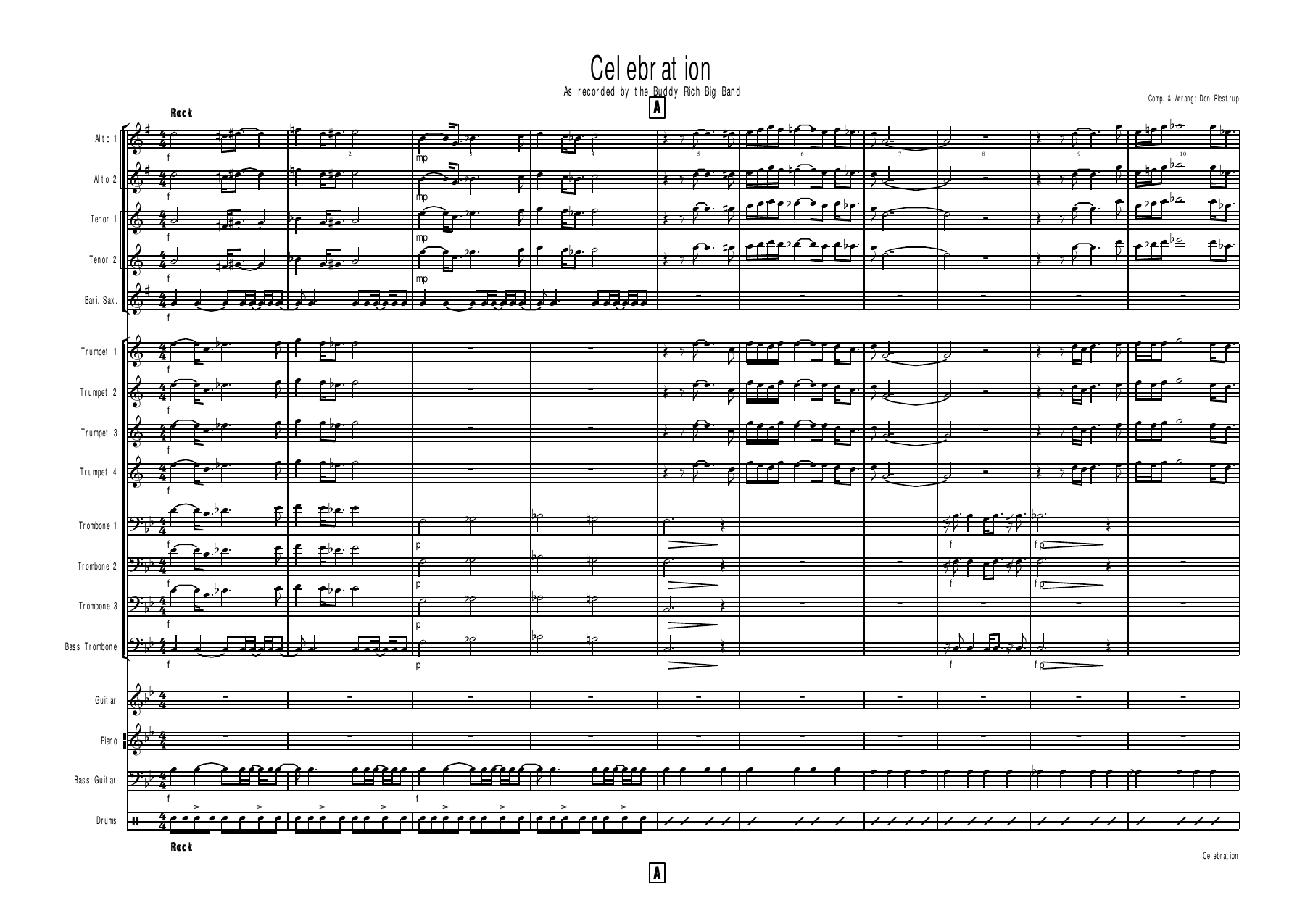 Celebration (D.Piestrup) B.Rich — sheet music preview
