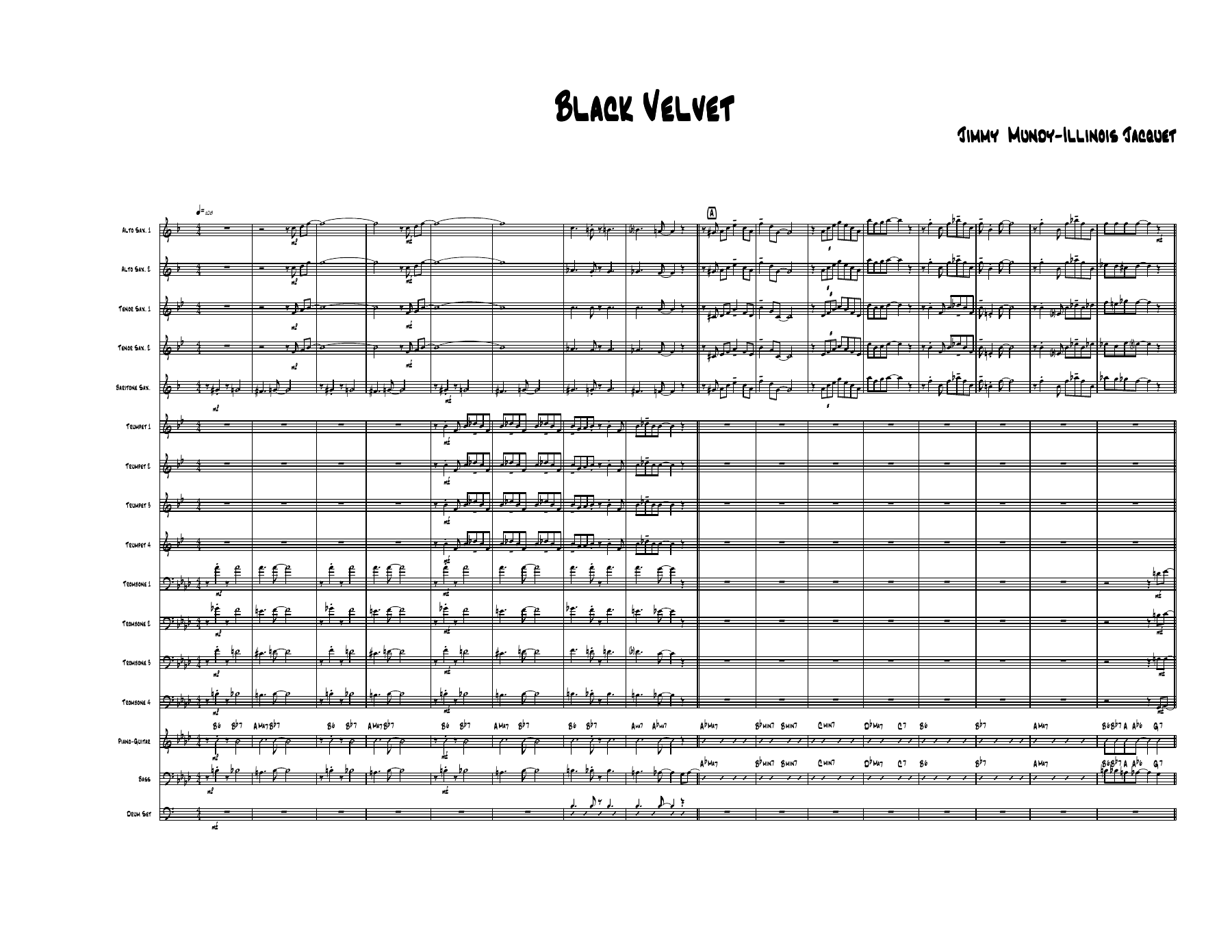 Black Velvet (J.Mundy) C.Basie — sheet music preview