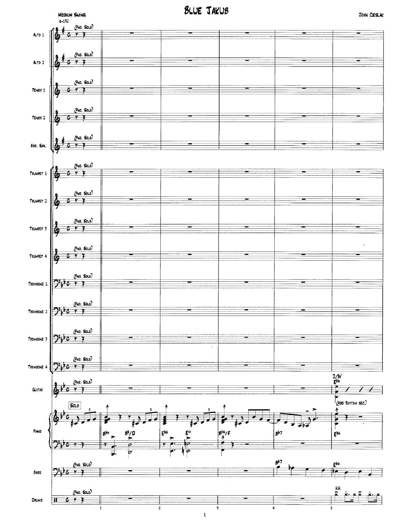 Blue Jakub (J.Cieslak) C.Basie — sheet music preview