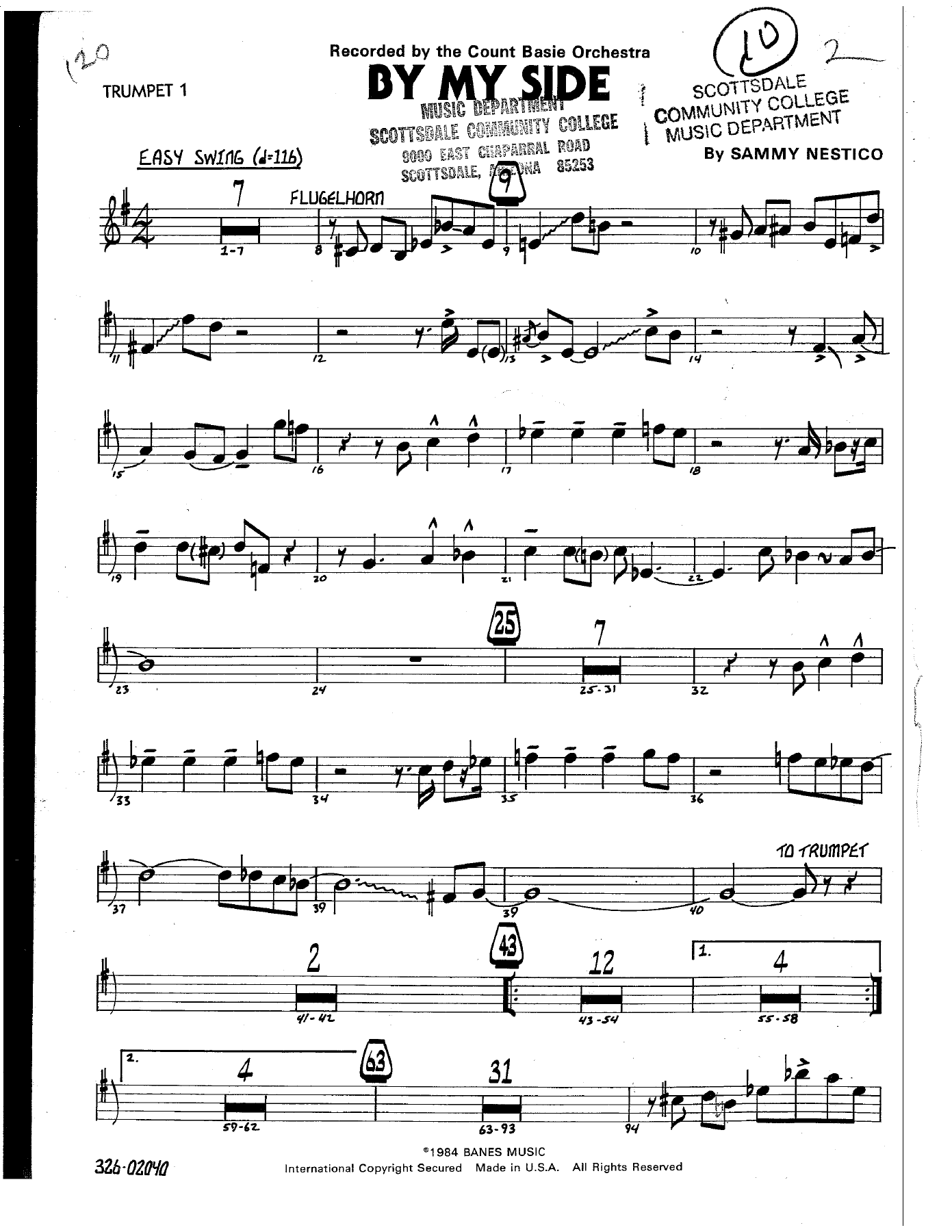 By My Side (S.Nestico) C.Basie — sheet music preview