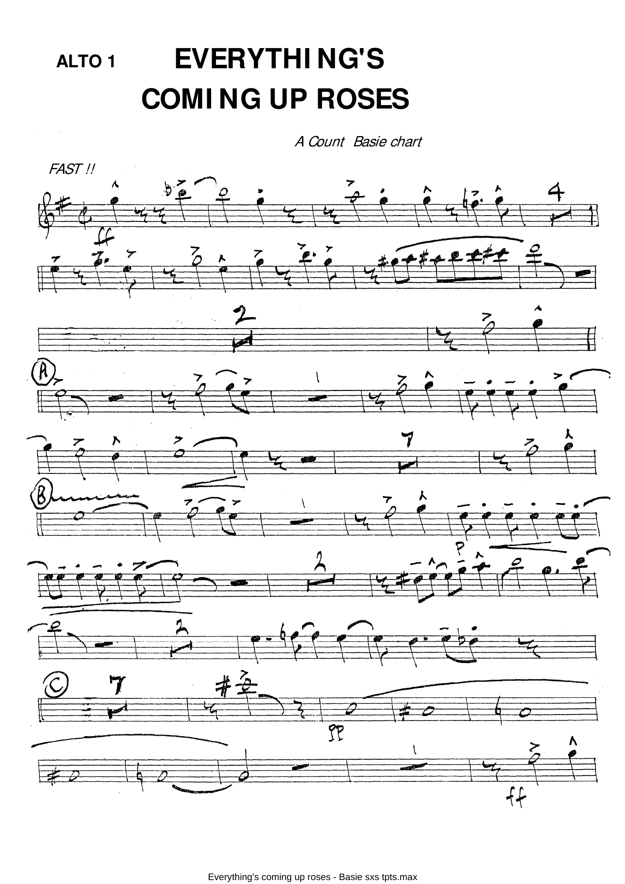 Everything's Coming Up Roses — sheet music preview