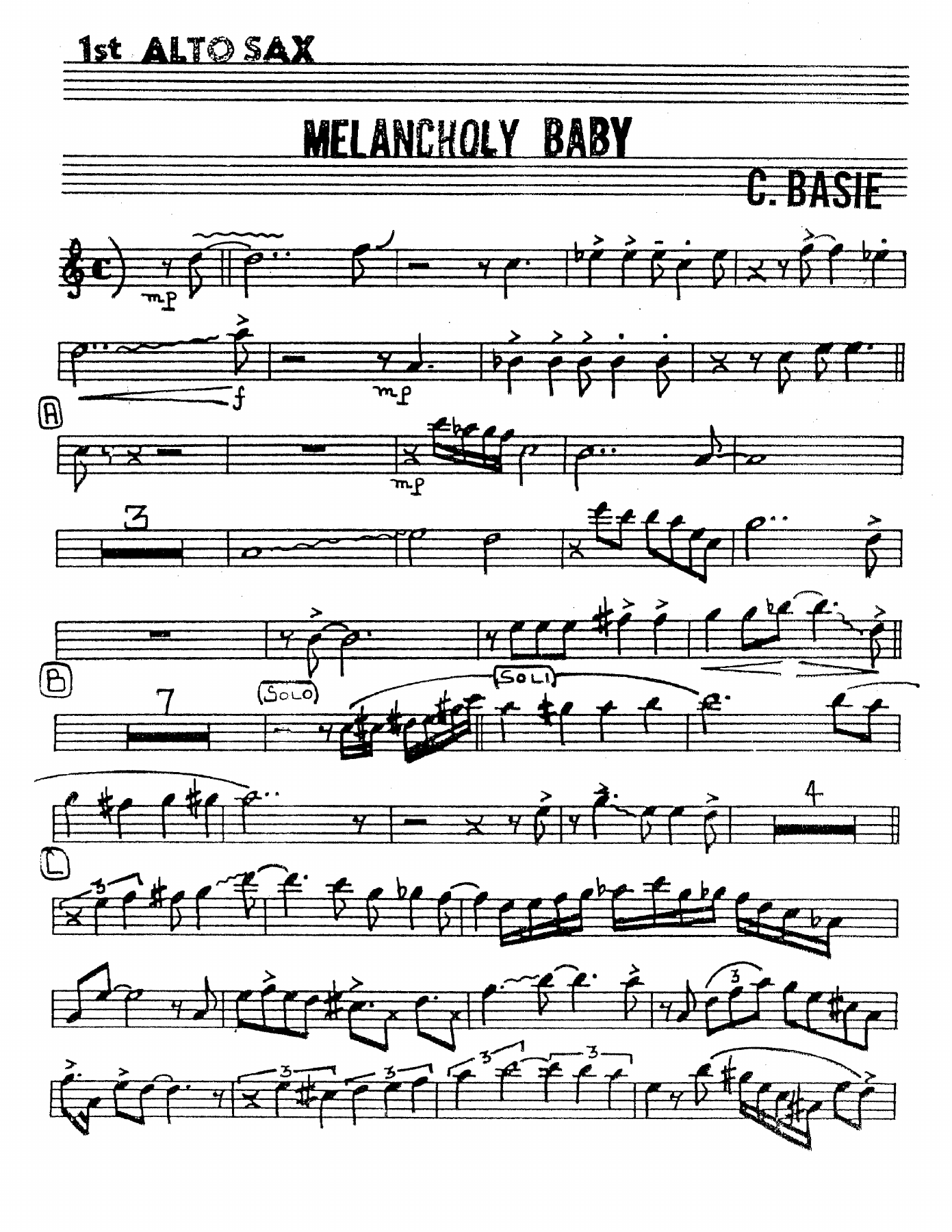 Melancholy Baby — sheet music preview
