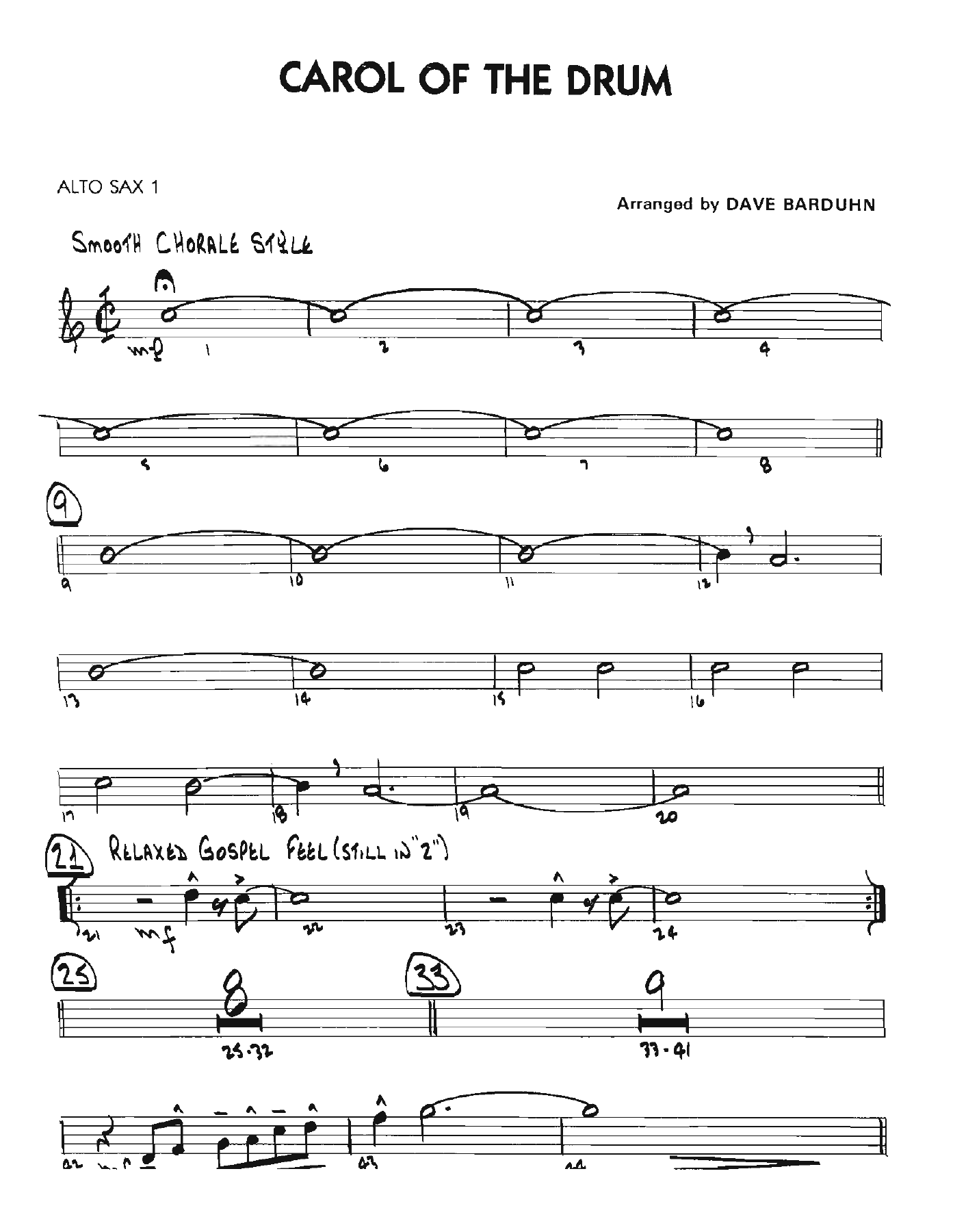 Carol Of The Drum — sheet music preview