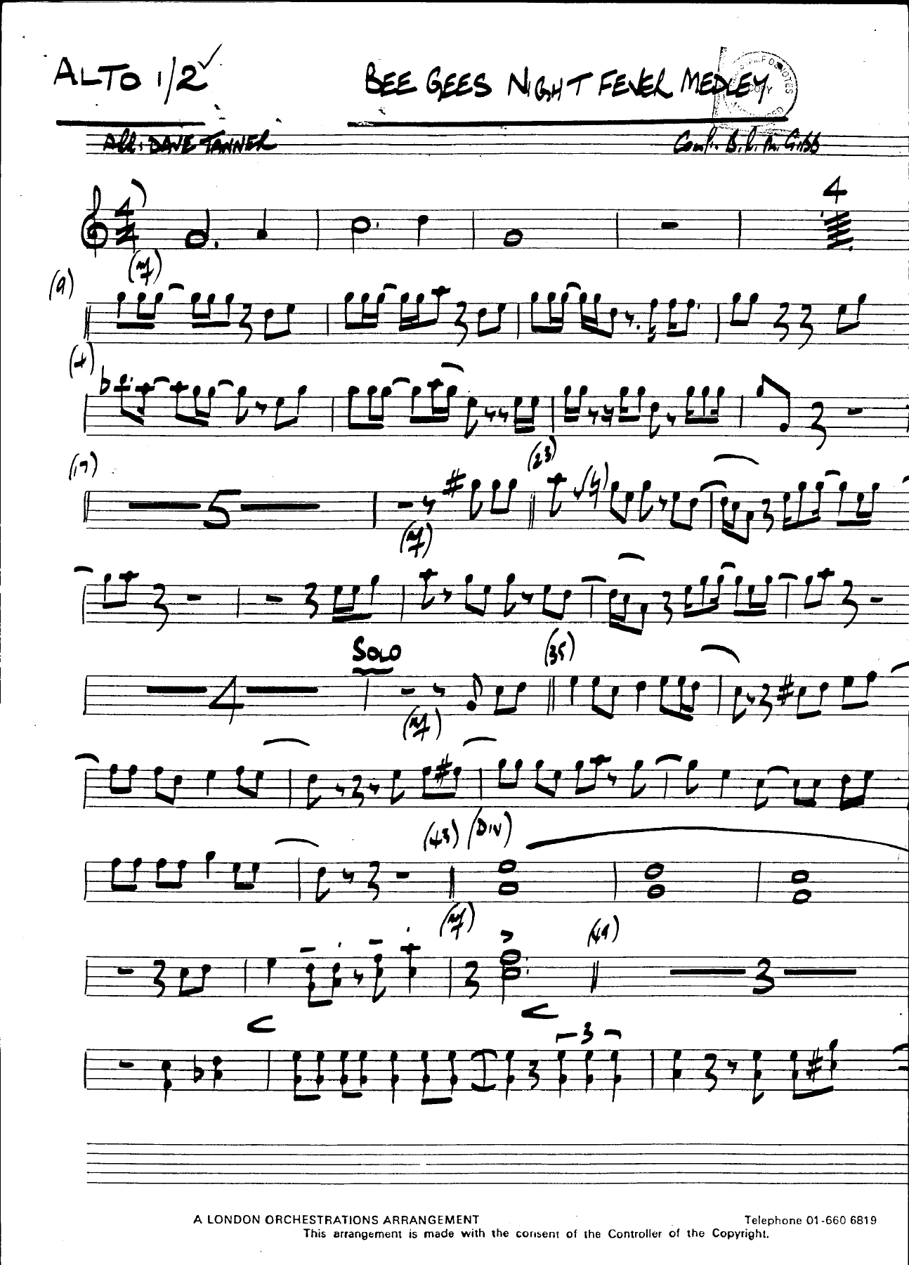 Bee Gees Night Fever Medley — sheet music preview