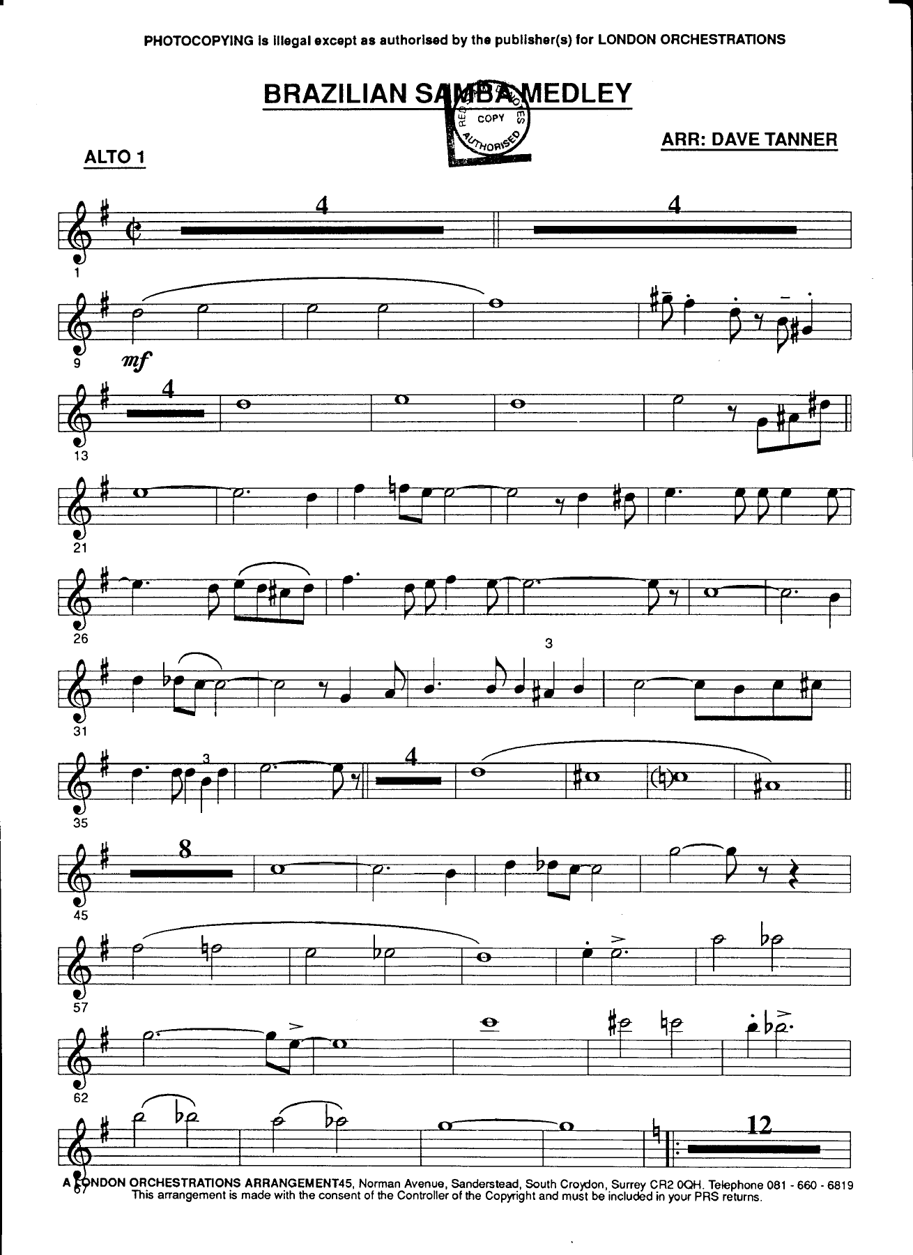 Brazilian Samba Medley — sheet music preview