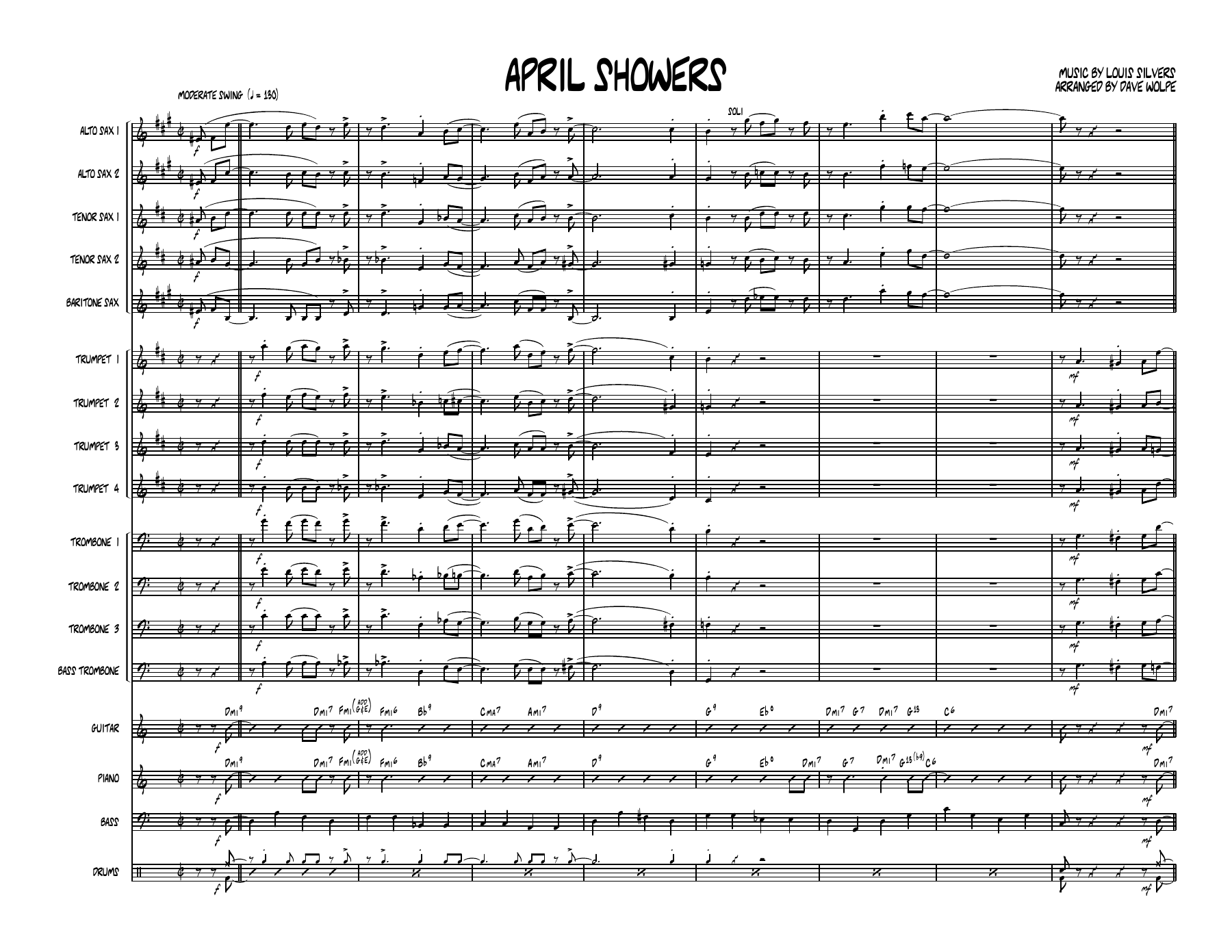 April Showers — sheet music preview