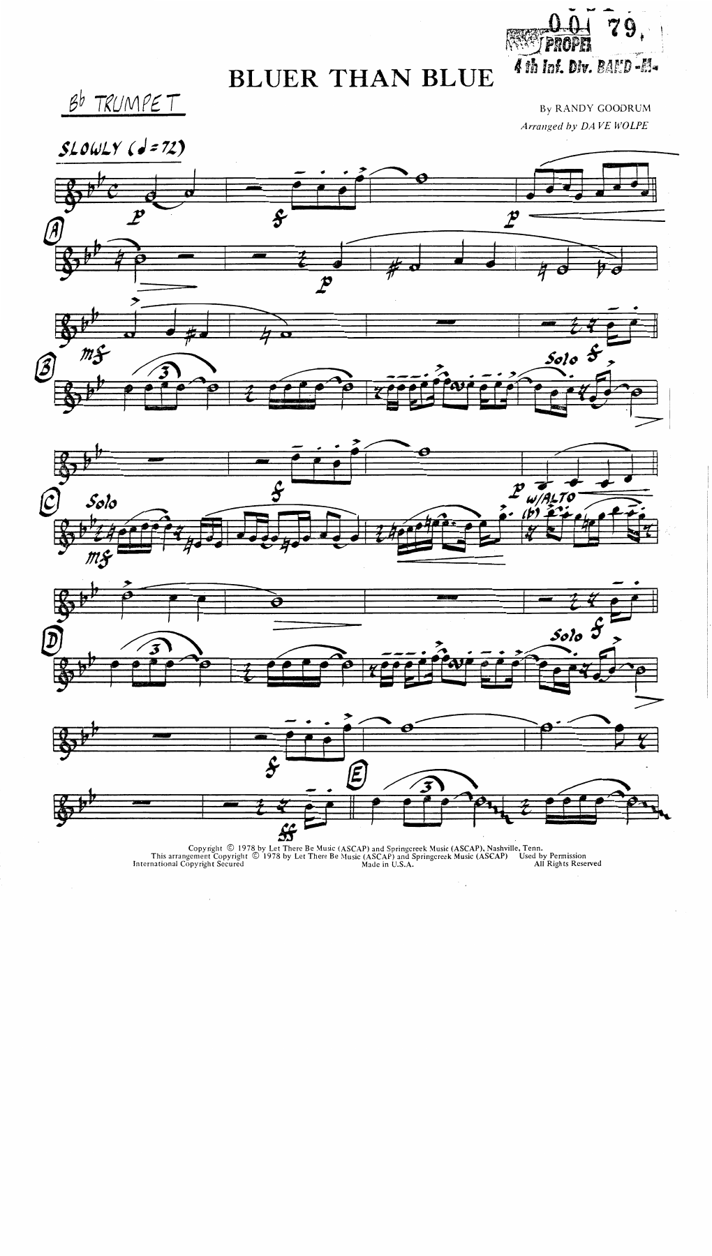 Bluer Than Blue — sheet music preview