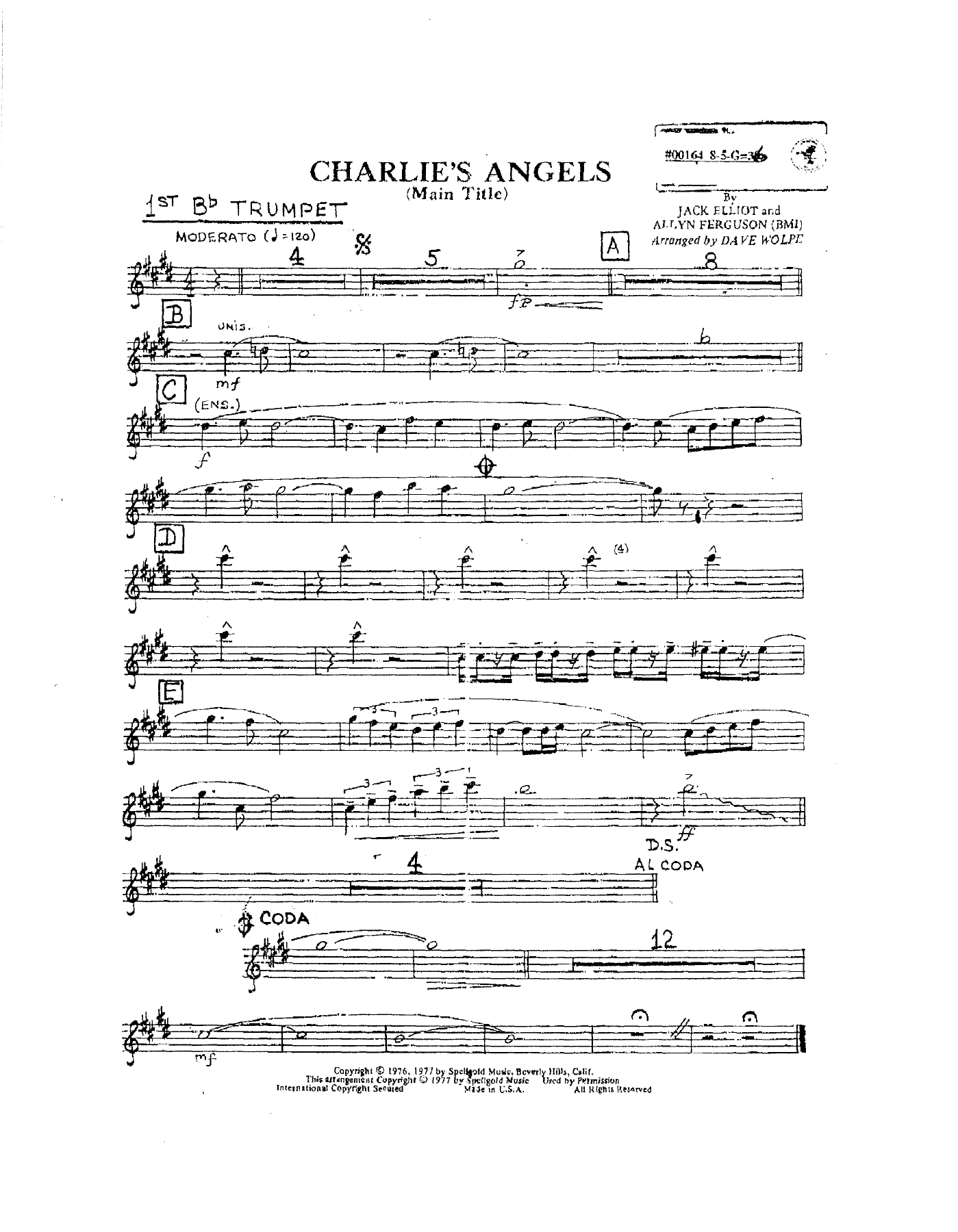 Charlie's Angels — sheet music preview
