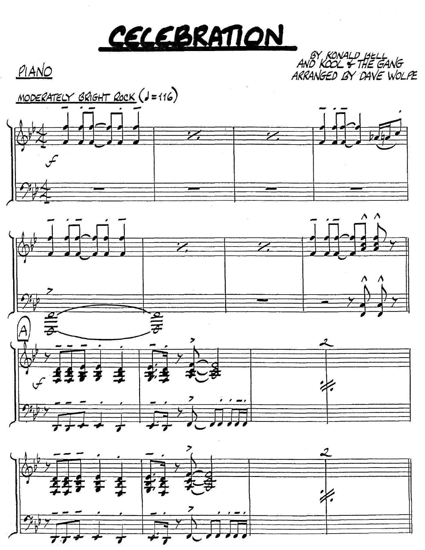 Celebration — sheet music preview
