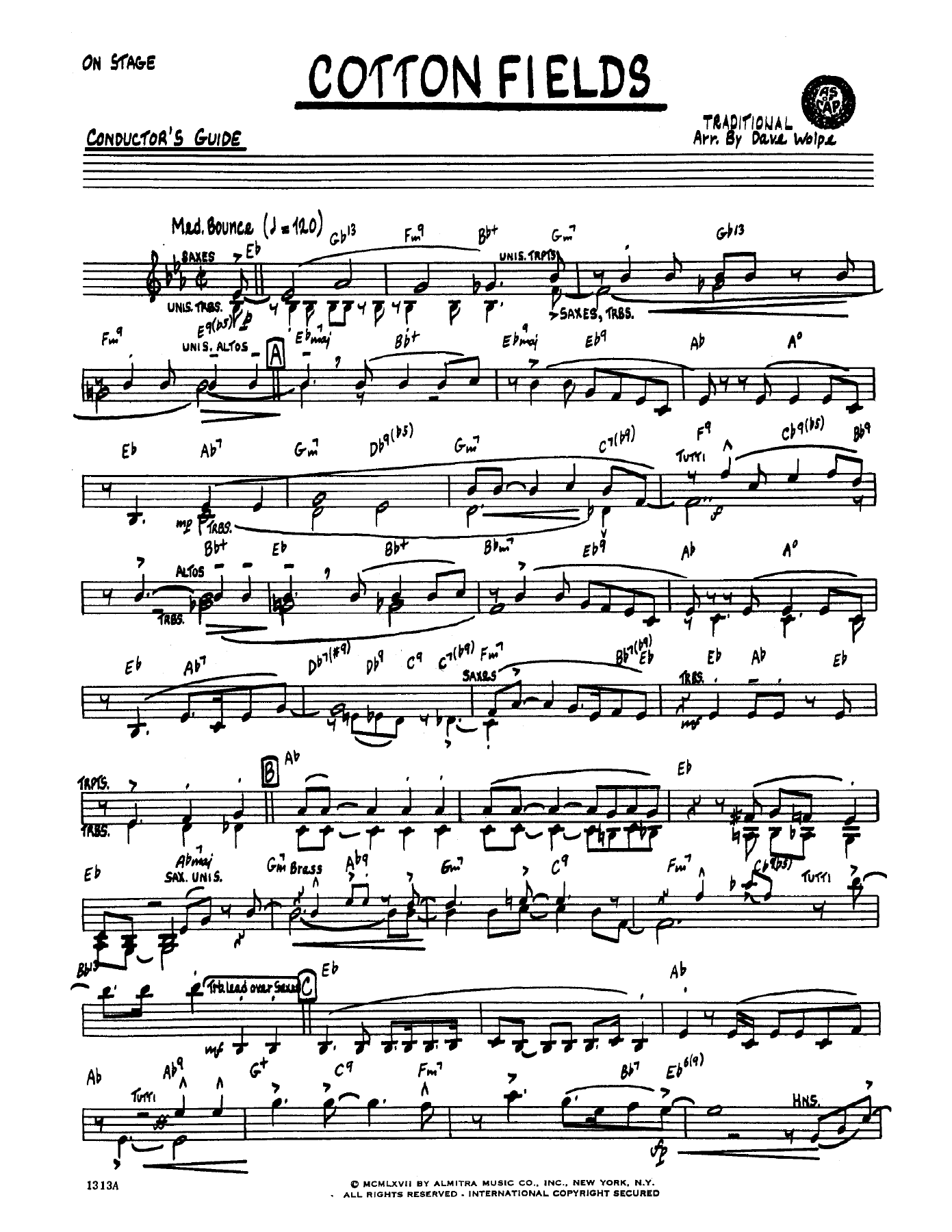Cotton Fields — sheet music preview