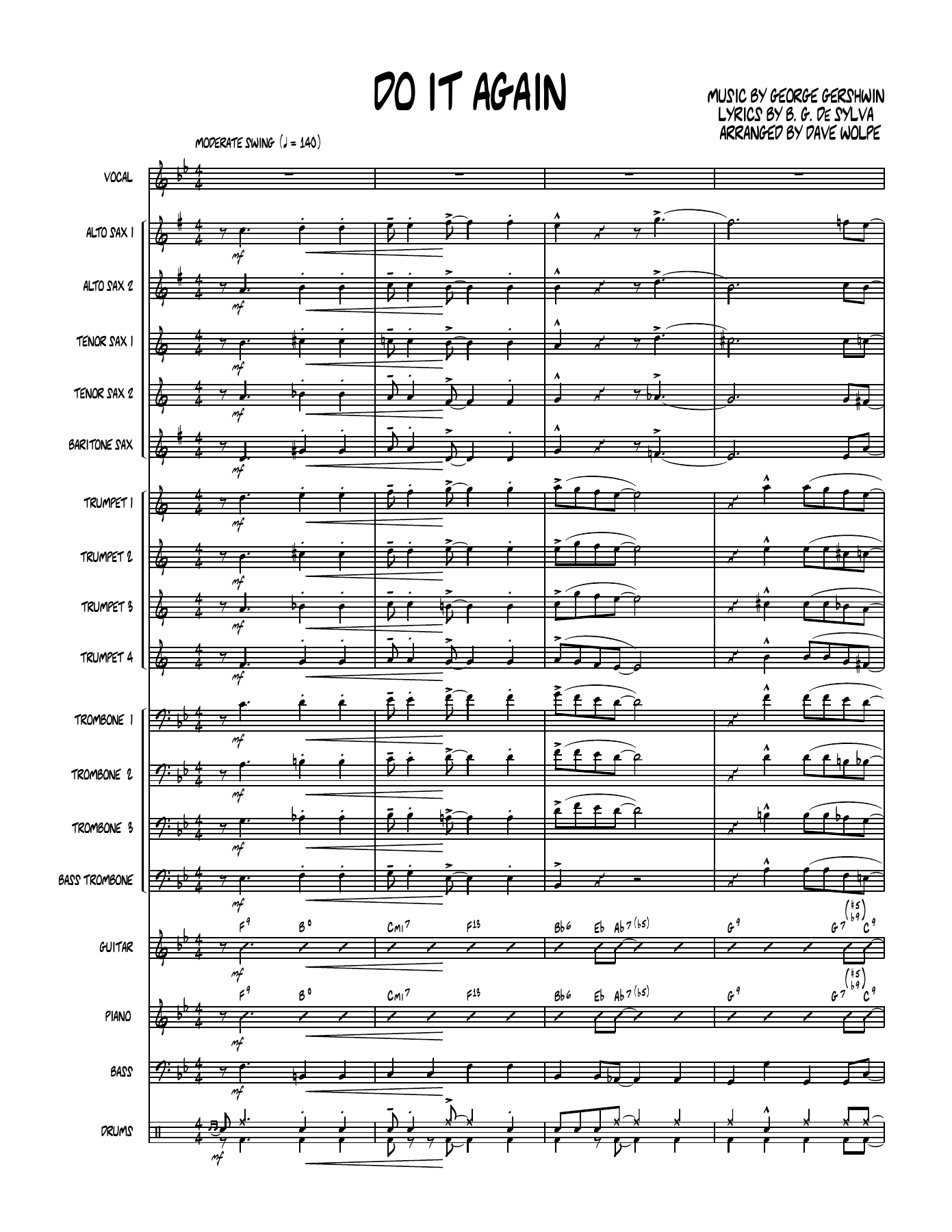 Do It Again — sheet music preview
