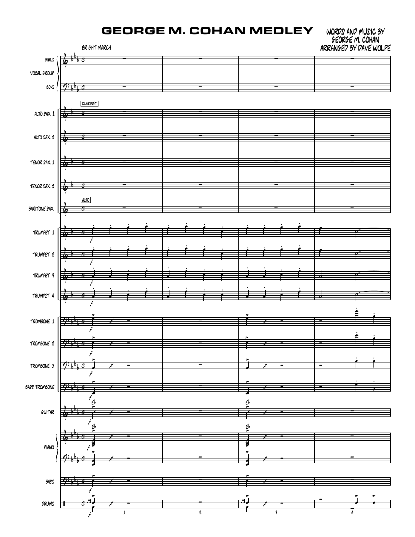 George M.Cohan Medley (D.Wolpe) Vocal Group — sheet music preview
