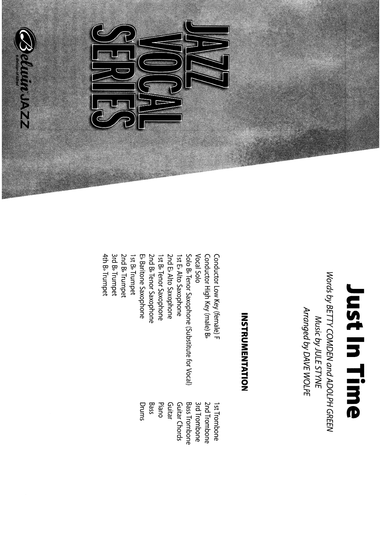 Just In Time (D.Wolpe) Male Voc — sheet music preview