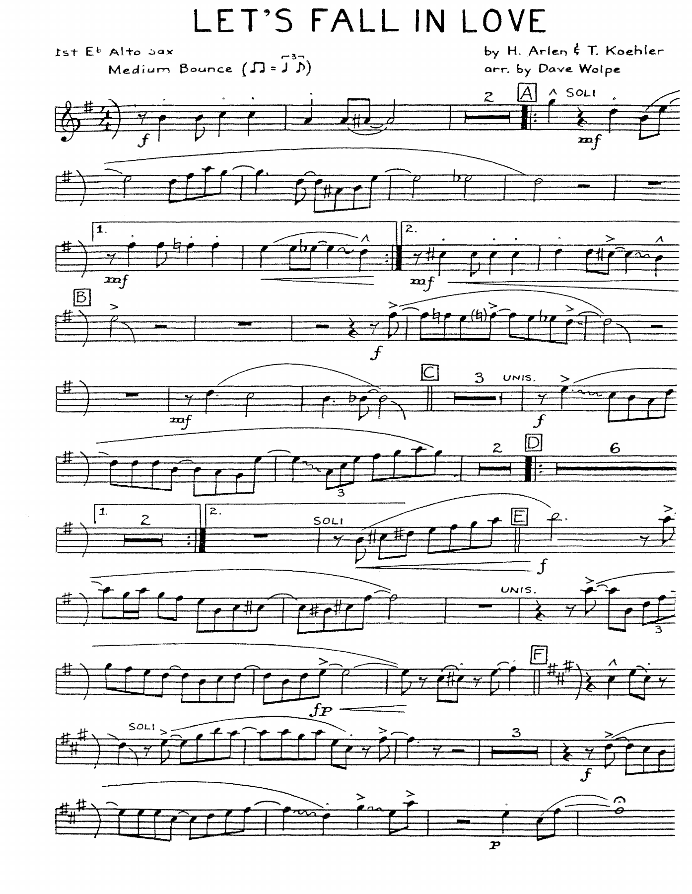 Let's Fall In Love — sheet music preview