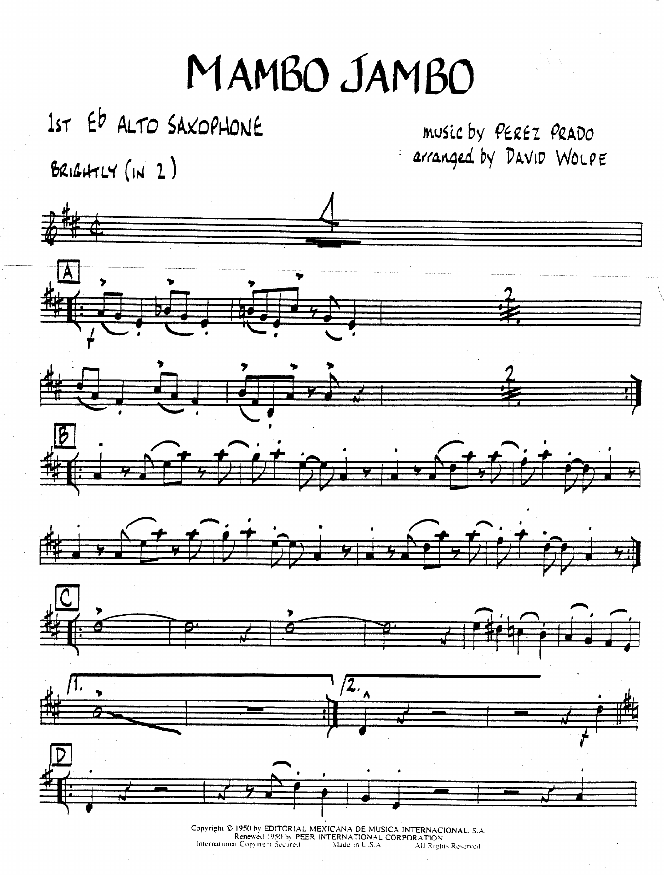 Mambo Jambo — sheet music preview