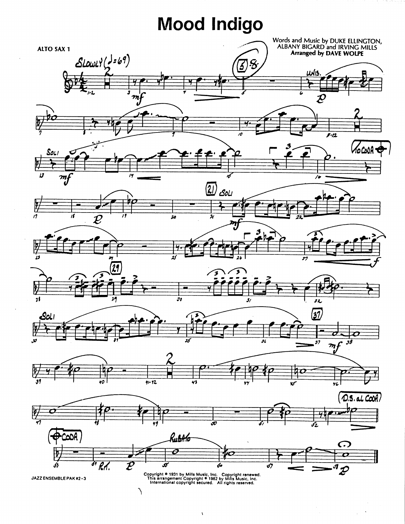 Mood Indigo — sheet music preview