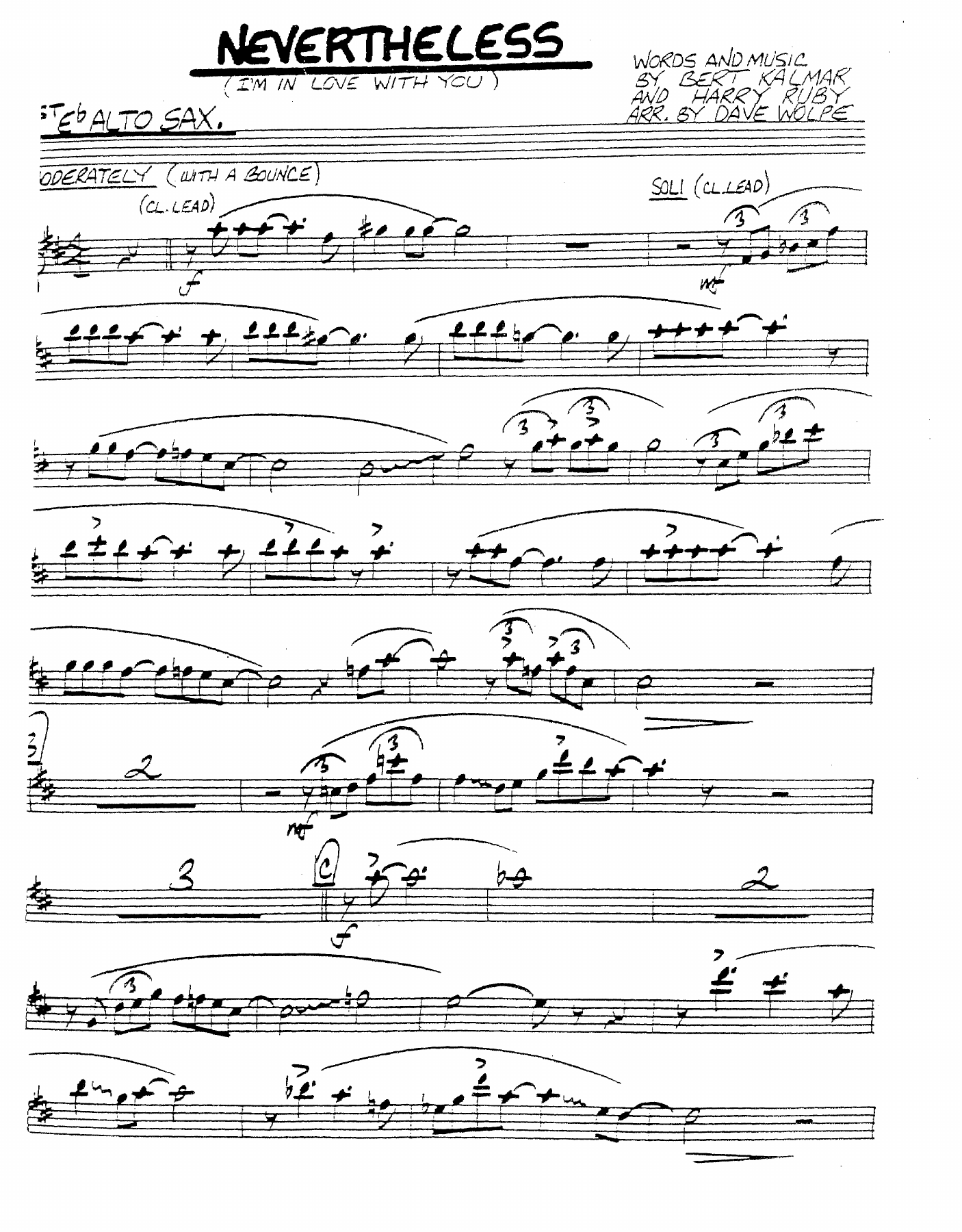 Nevertheless — sheet music preview