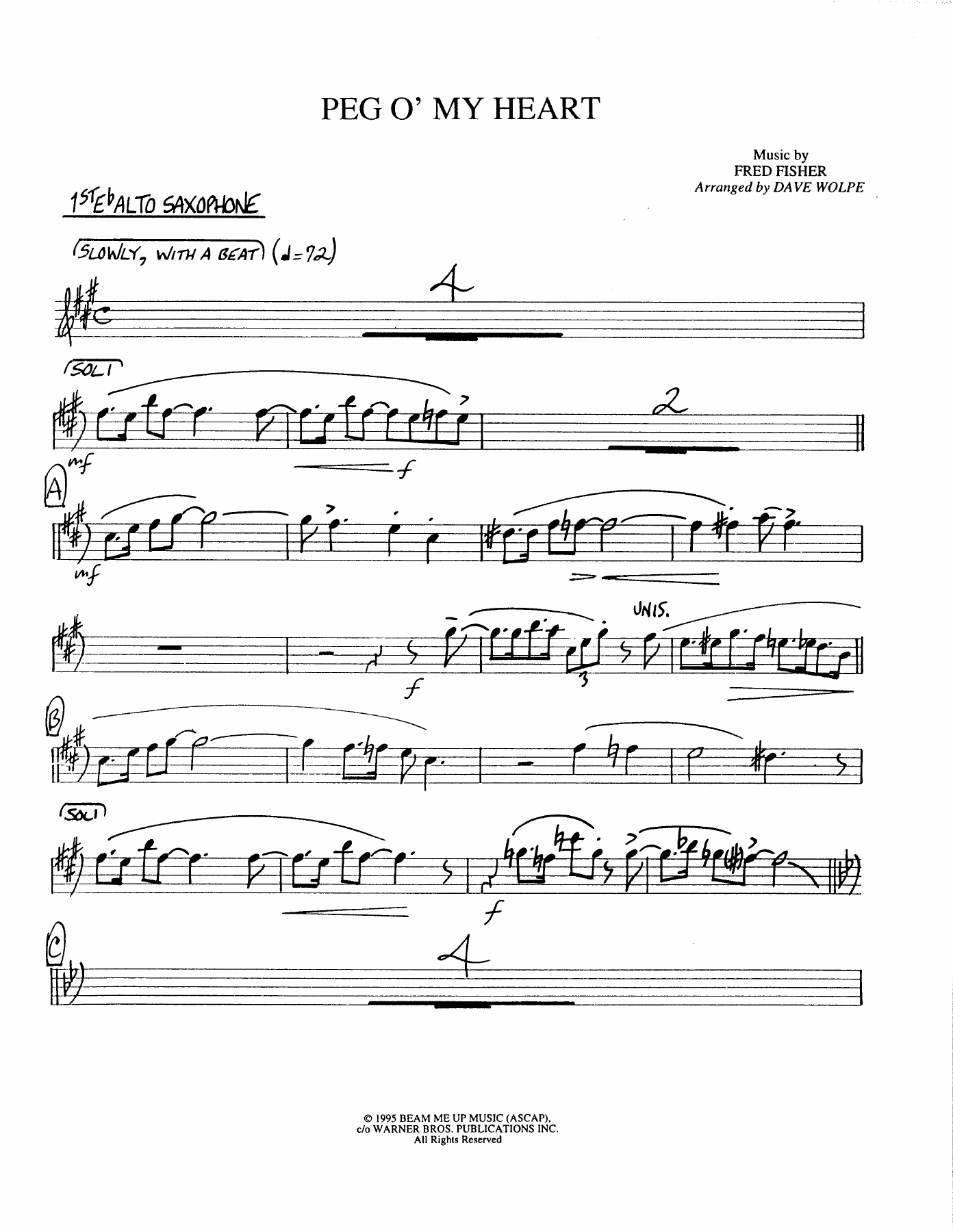 Peg O' My Heart — sheet music preview