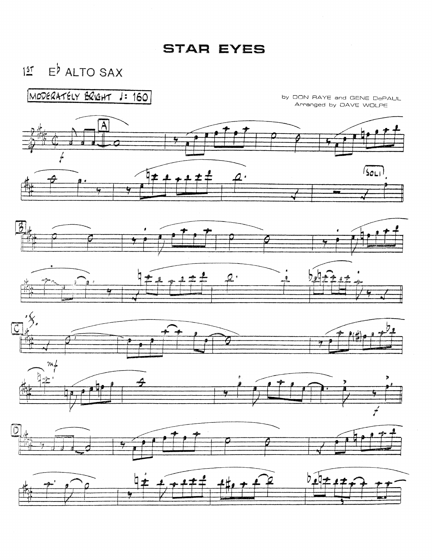 Star Eyes — sheet music preview