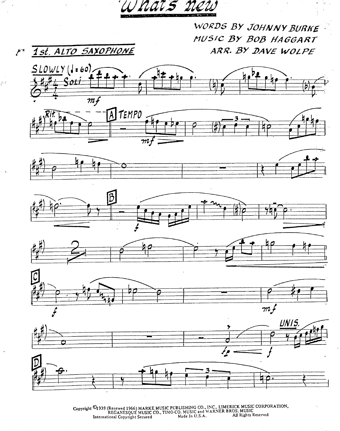 What's New (D.Wolpe) Piano Feature — sheet music preview
