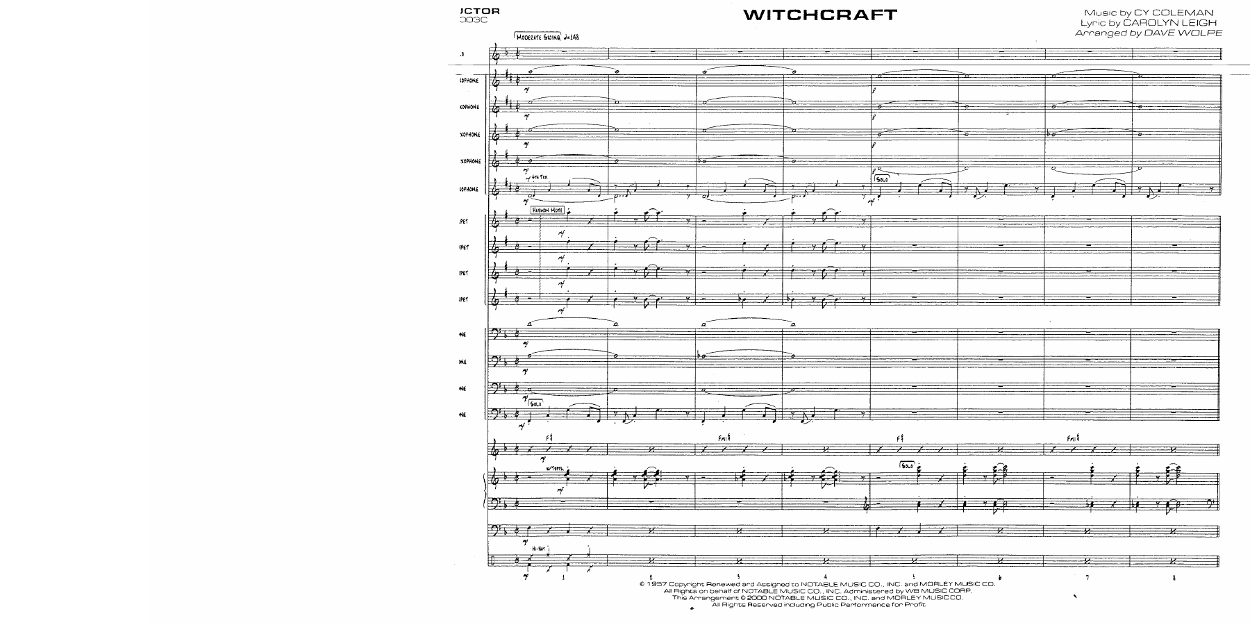 Witchcraft — sheet music preview