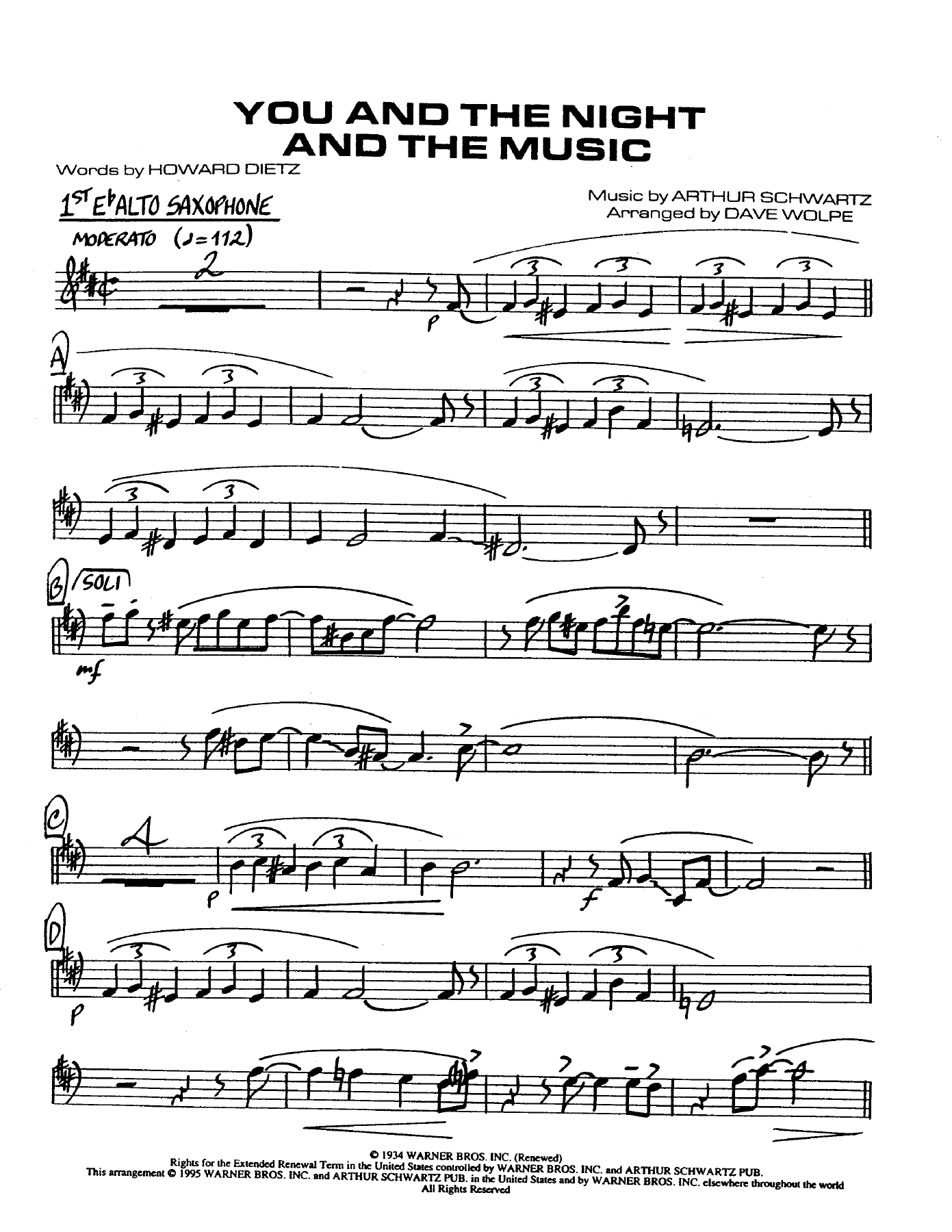 You And The Night And The Music — sheet music preview