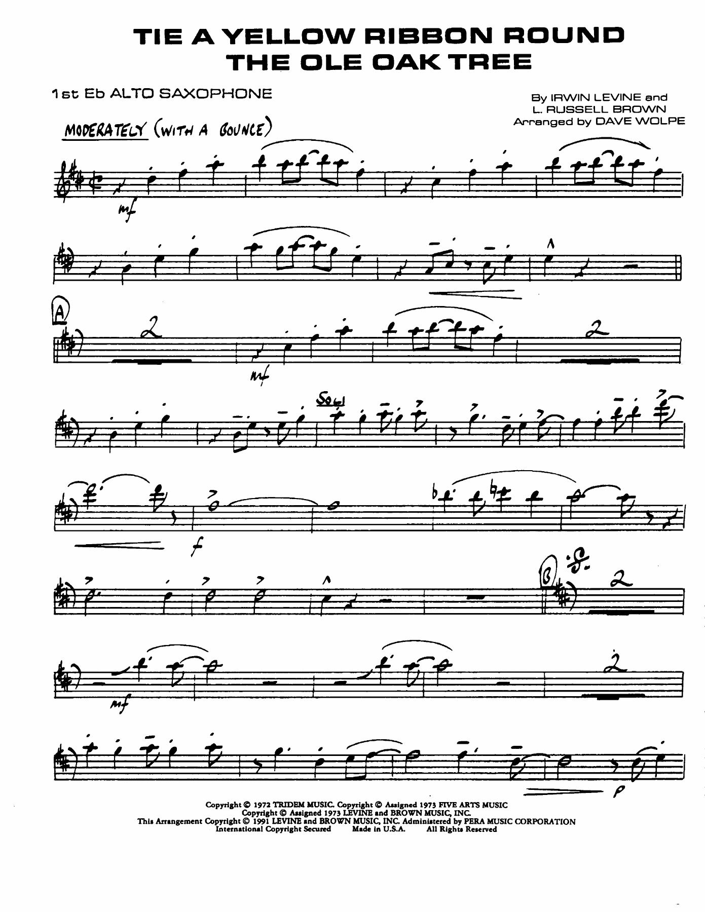 Tie A Yellow Ribbon — sheet music preview