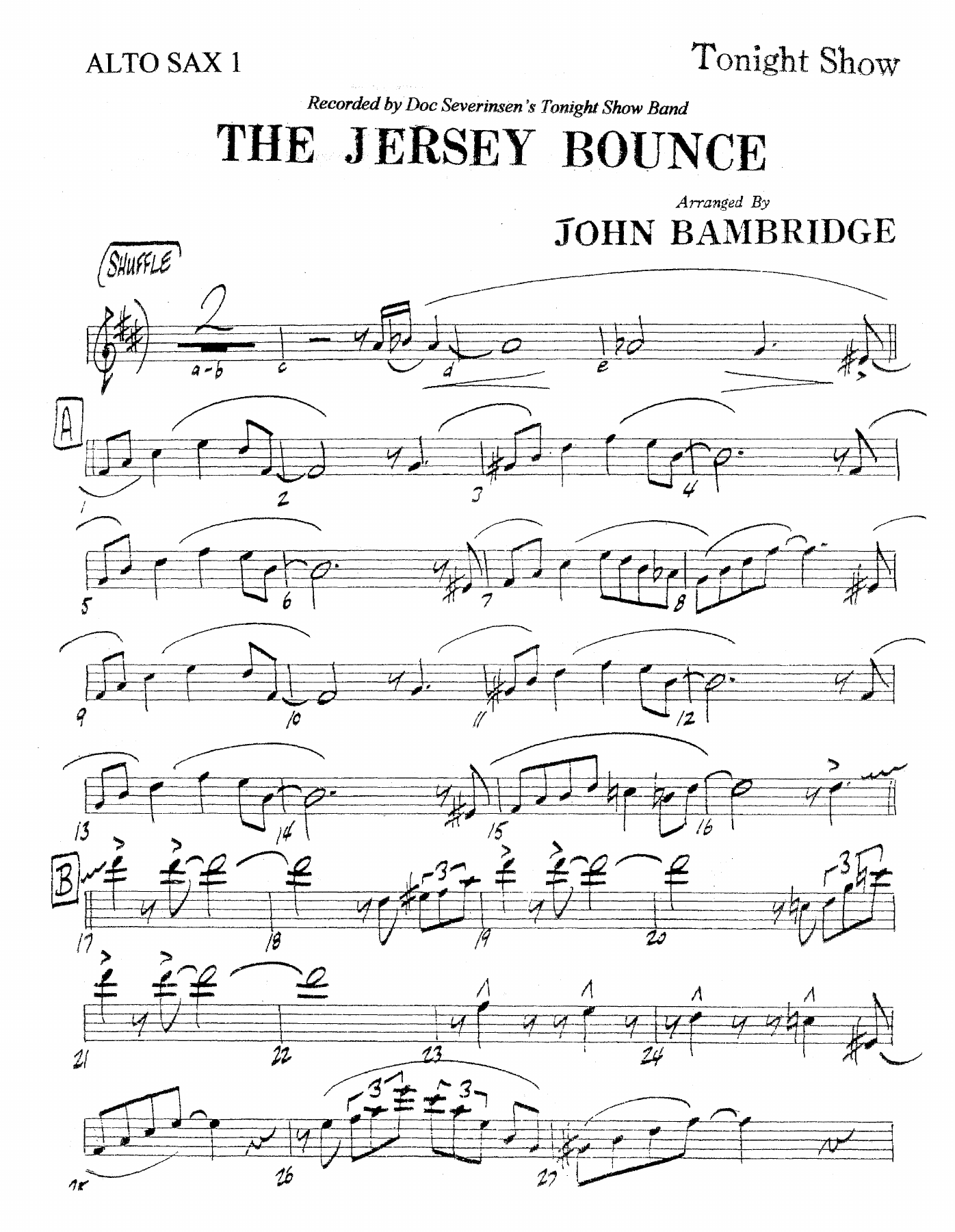 The Jersey Bounce — sheet music preview