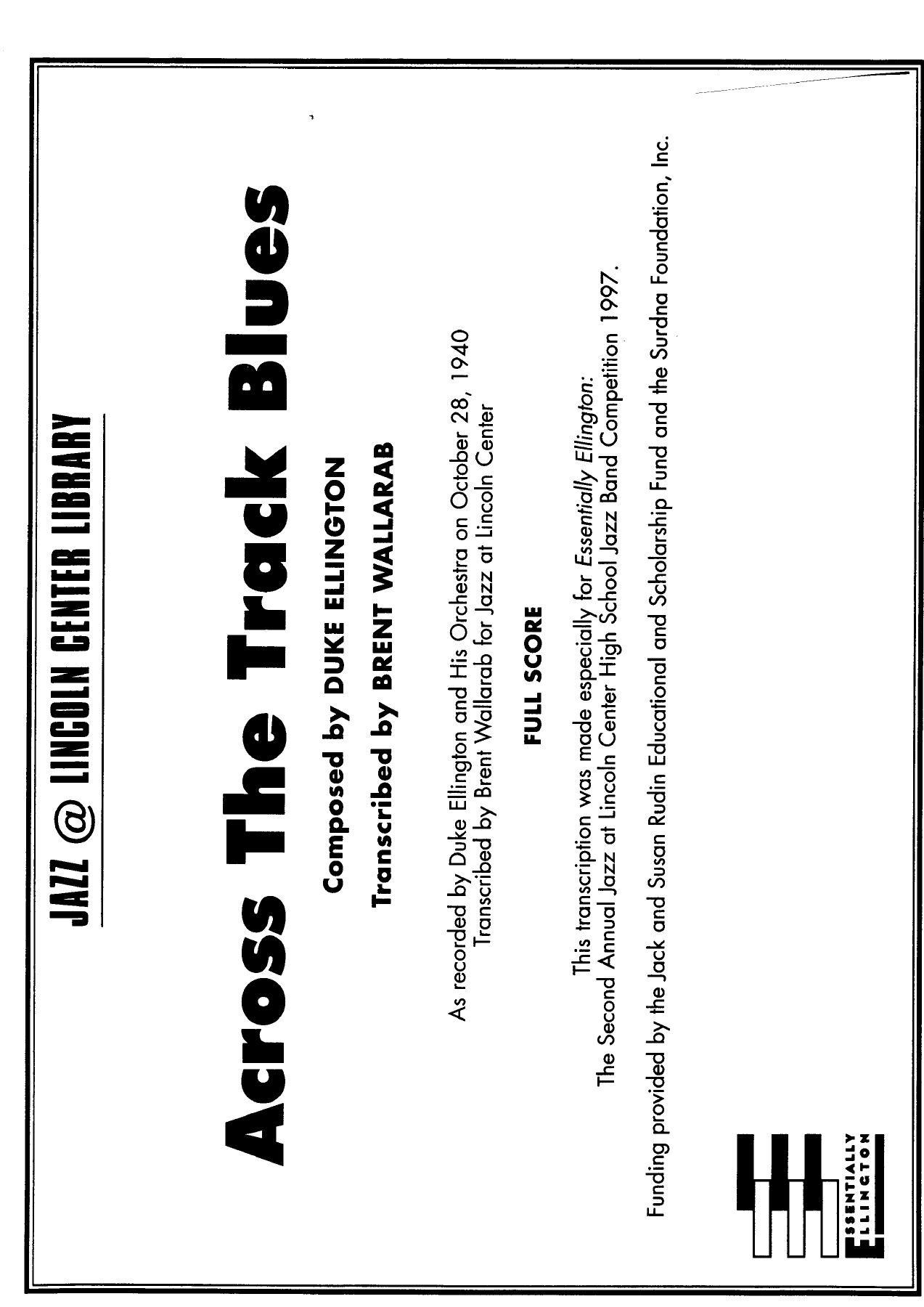 Across The Track Blues (D.Ellington) 2 Arr MP3 — sheet music preview