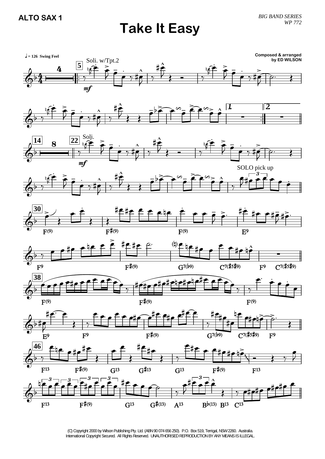 Take It Easy — sheet music preview