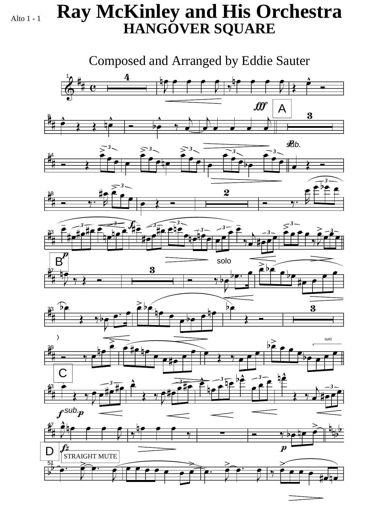 Hangover Square (E.Sauter) B.Goodman — sheet music preview