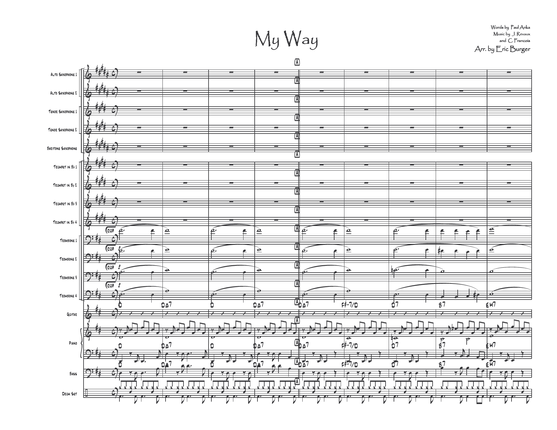 My Way — sheet music preview