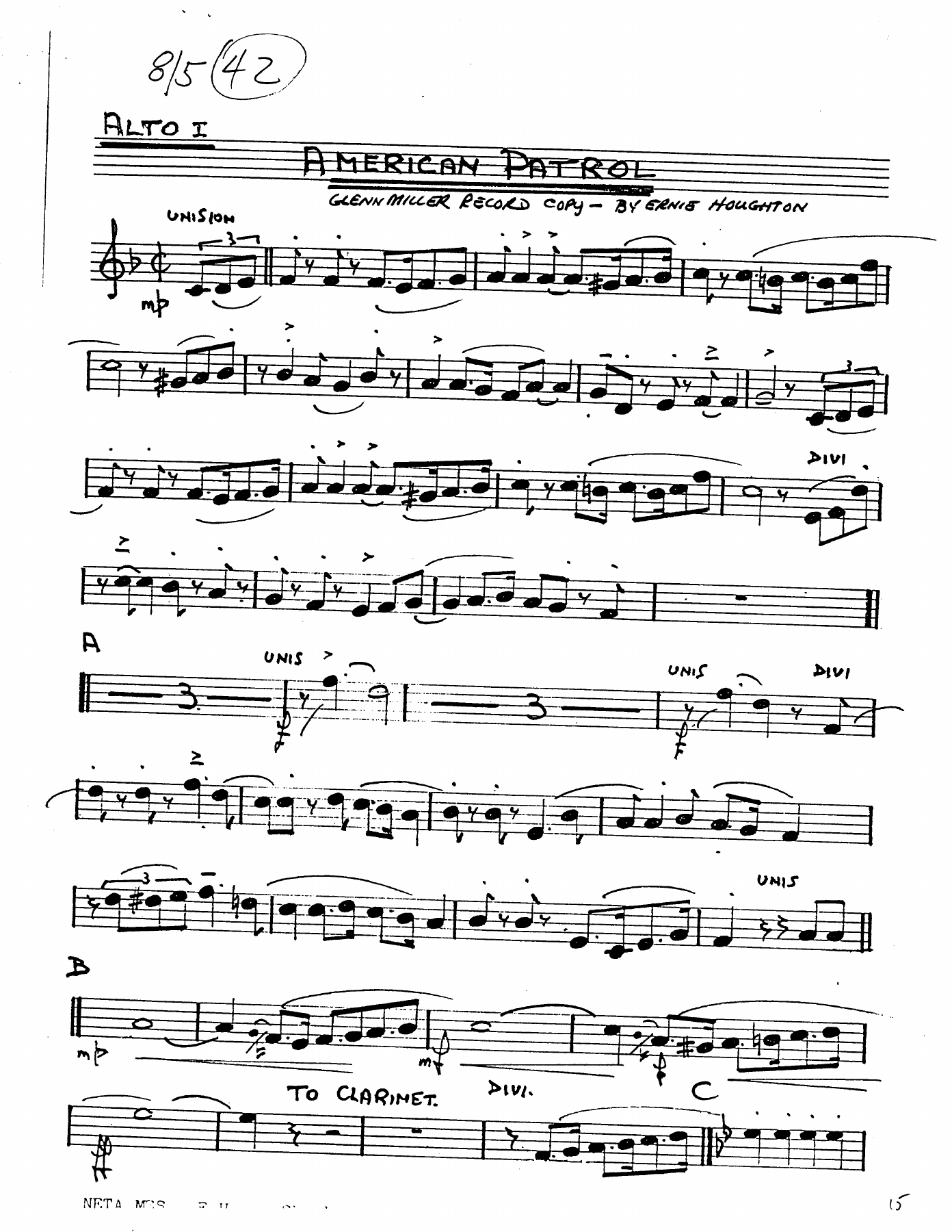 American Patrol — sheet music preview