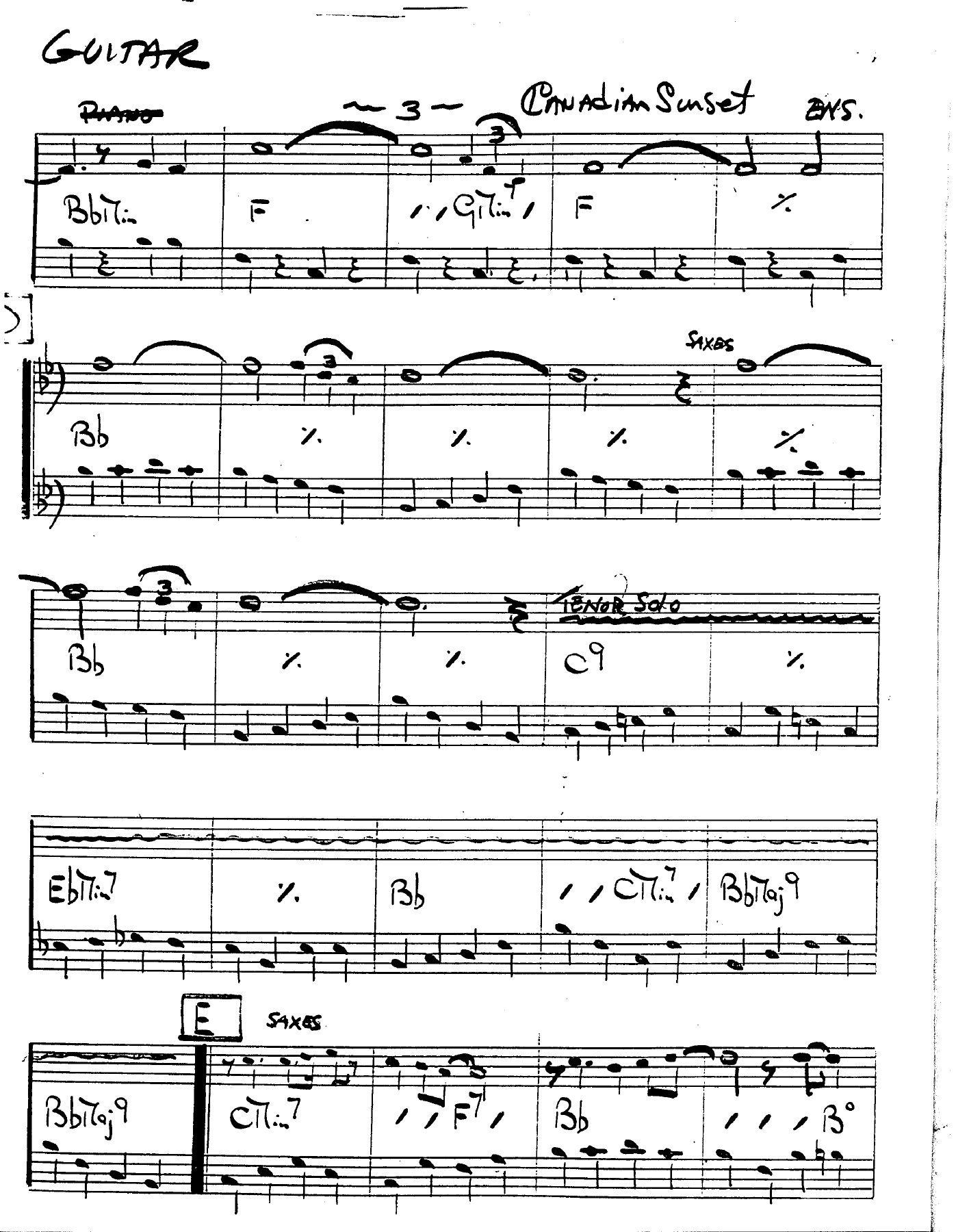Canadian Sunset — sheet music preview