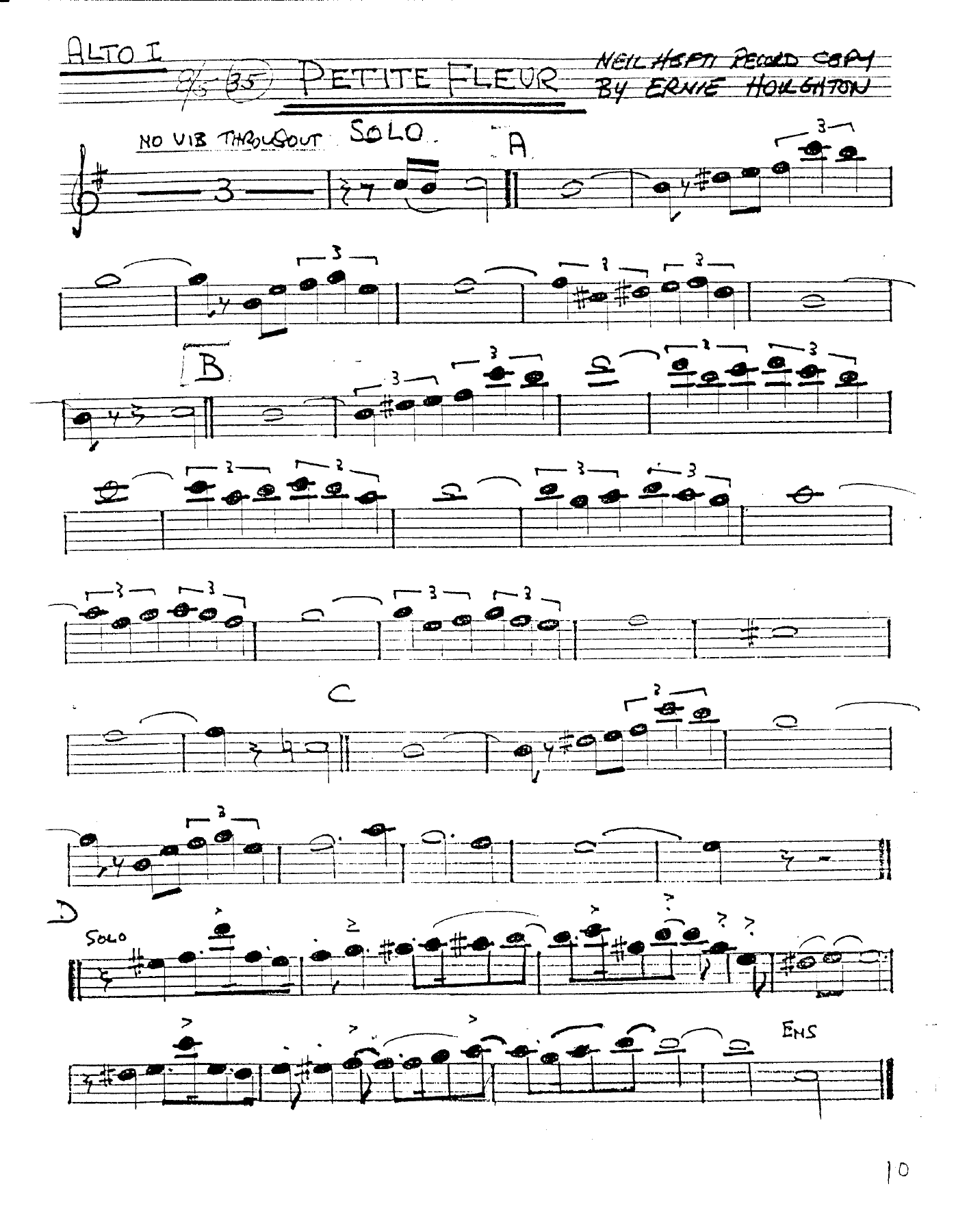 Petit Fleur — sheet music preview
