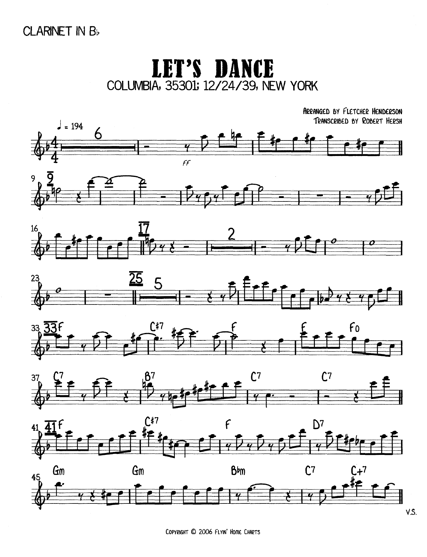 Let's Dance — sheet music preview
