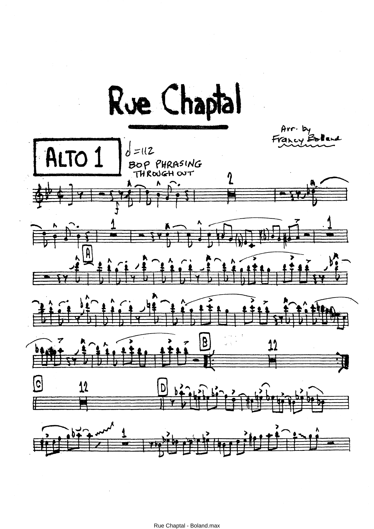 Rue Chaptal — sheet music preview