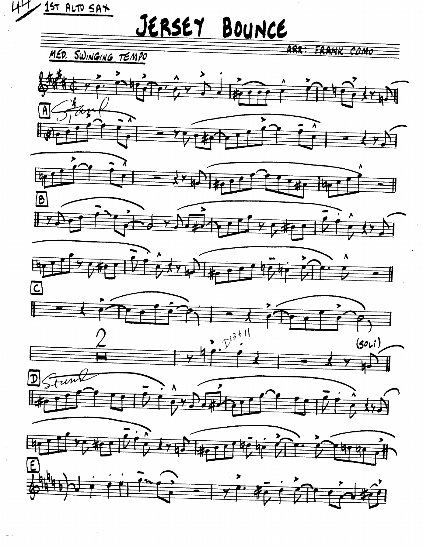 Jersey Bounce — sheet music preview