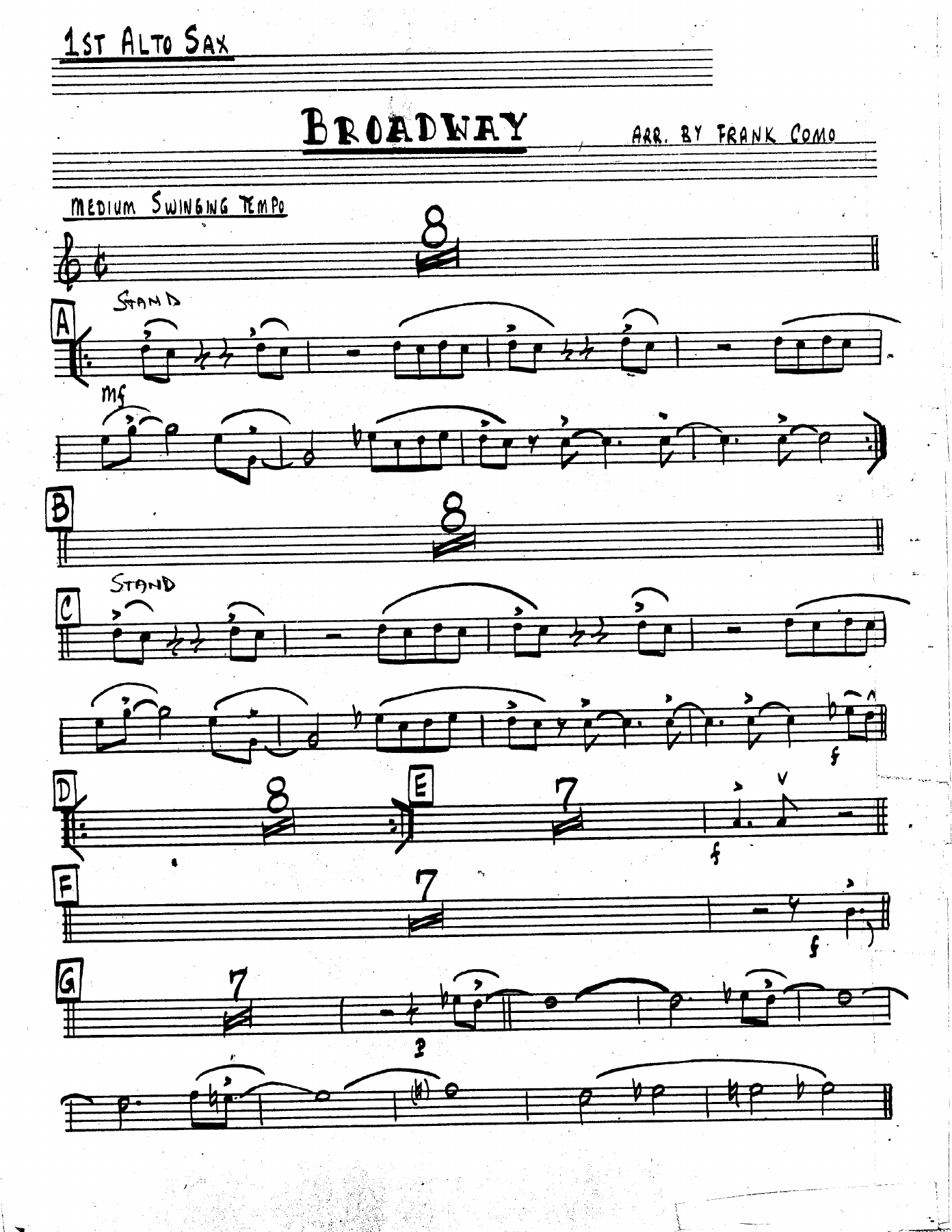 Broadway — sheet music preview