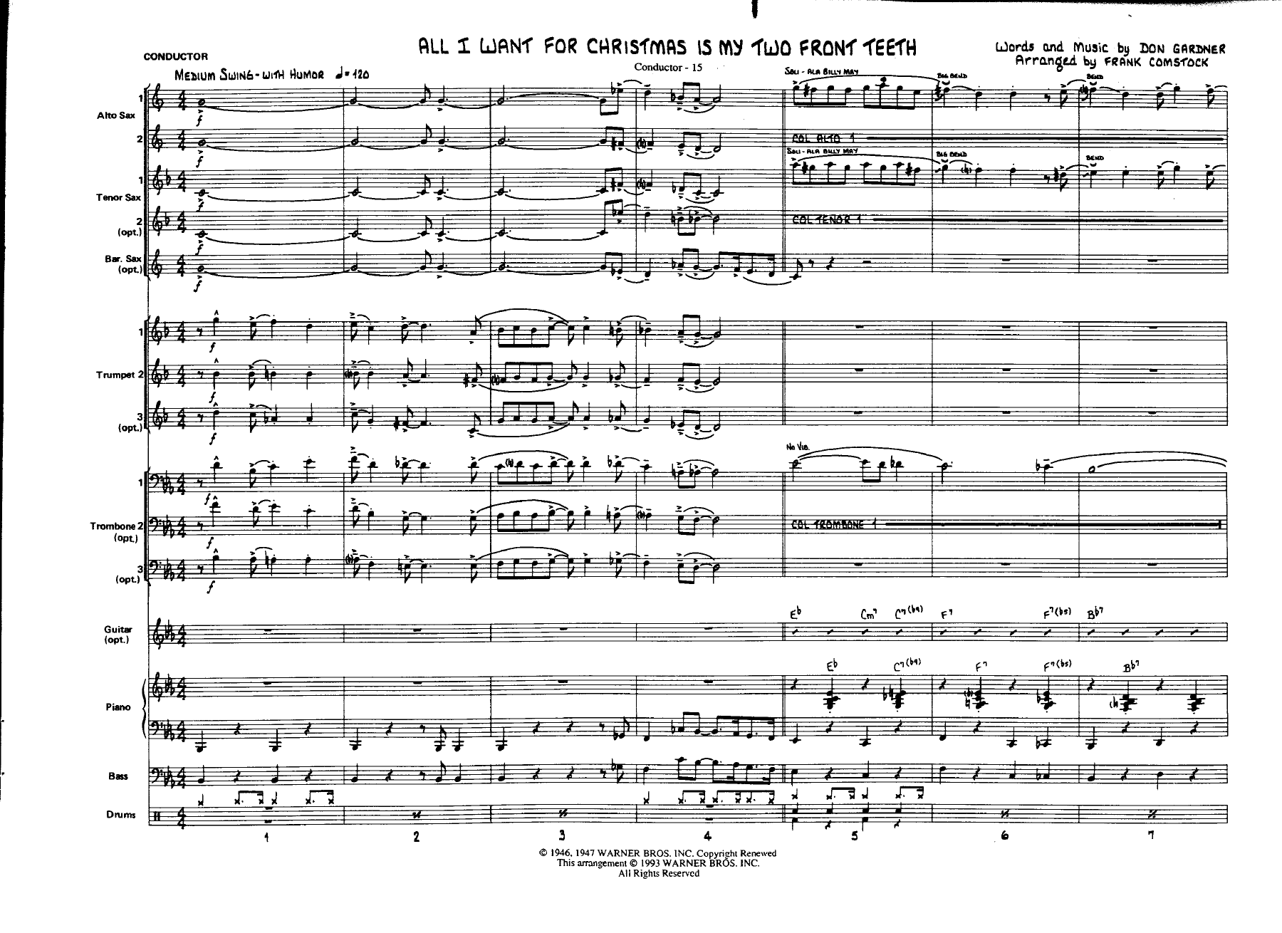 All I Want For Christmas Is My Two Front Teeth — sheet music preview