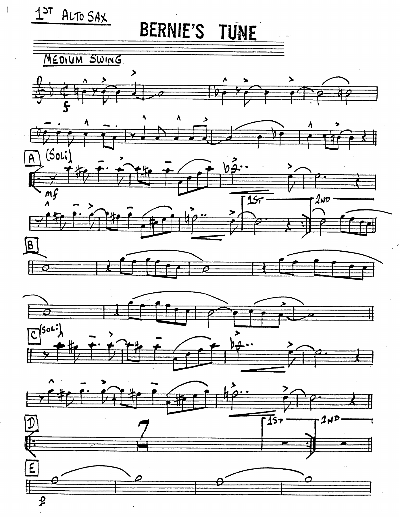 Bernie's Tune (F.Comstock) 1 — sheet music preview