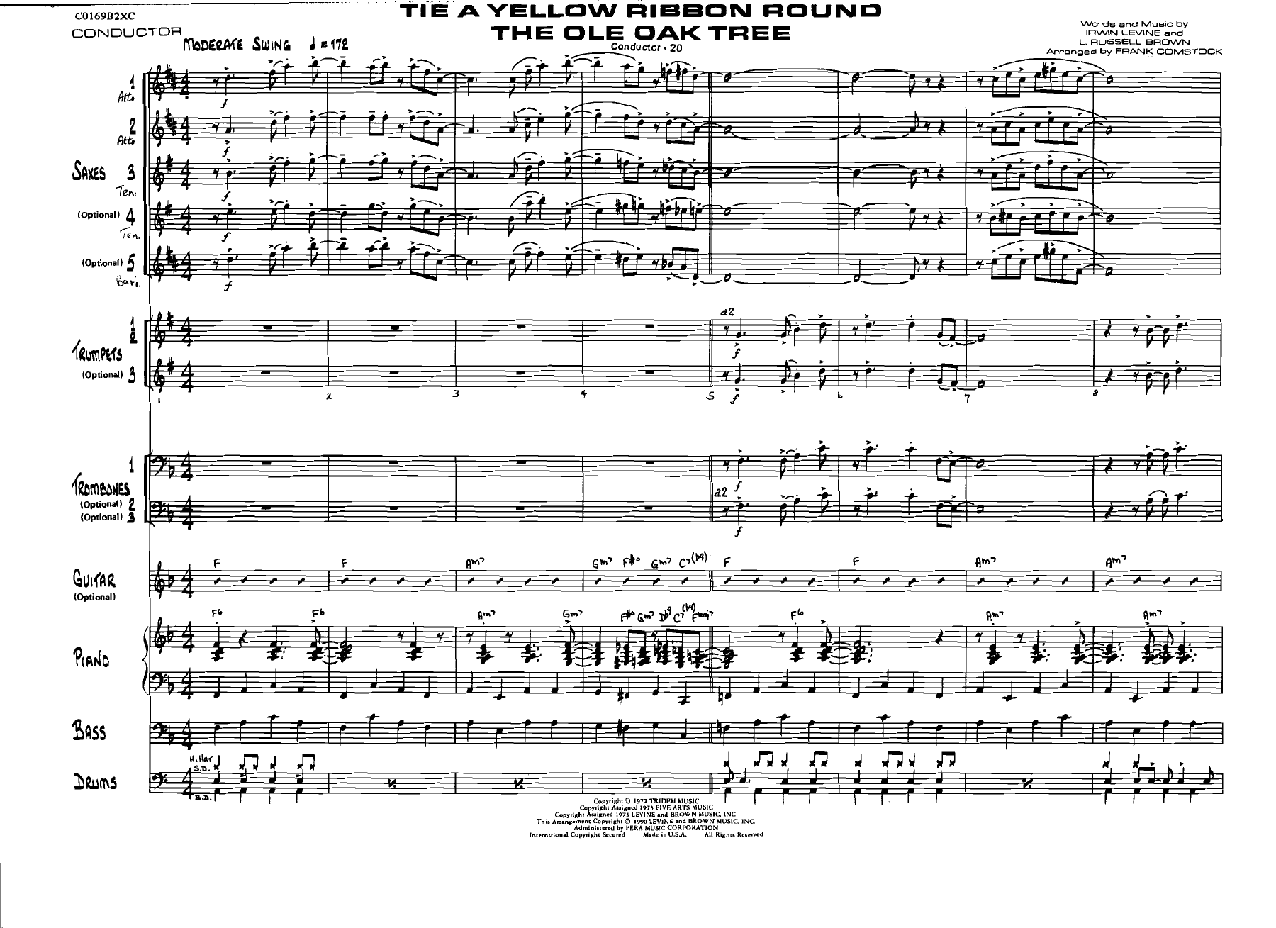 Tie A Yellow Ribbon Round The Ole Oak Tree — sheet music preview