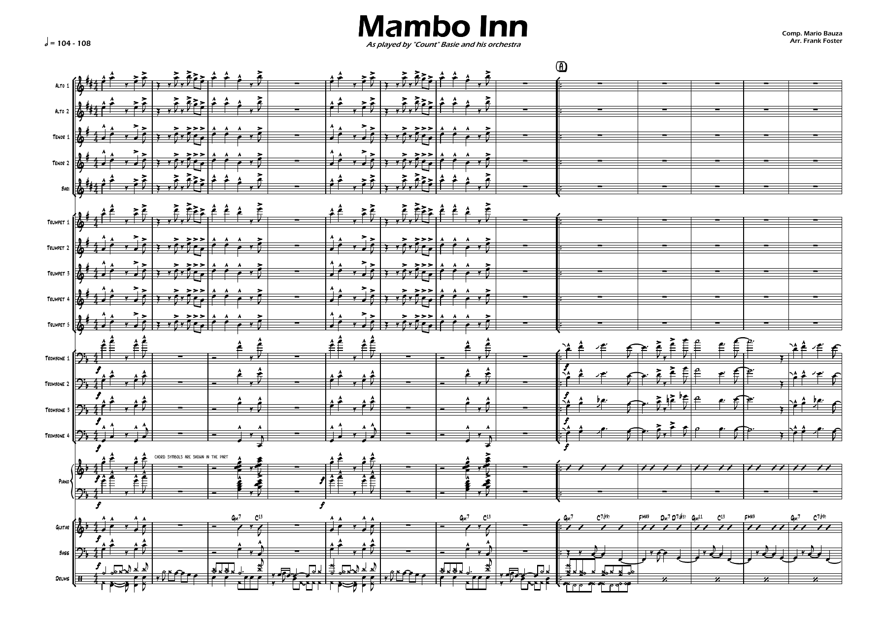 Mambo Inn — sheet music preview