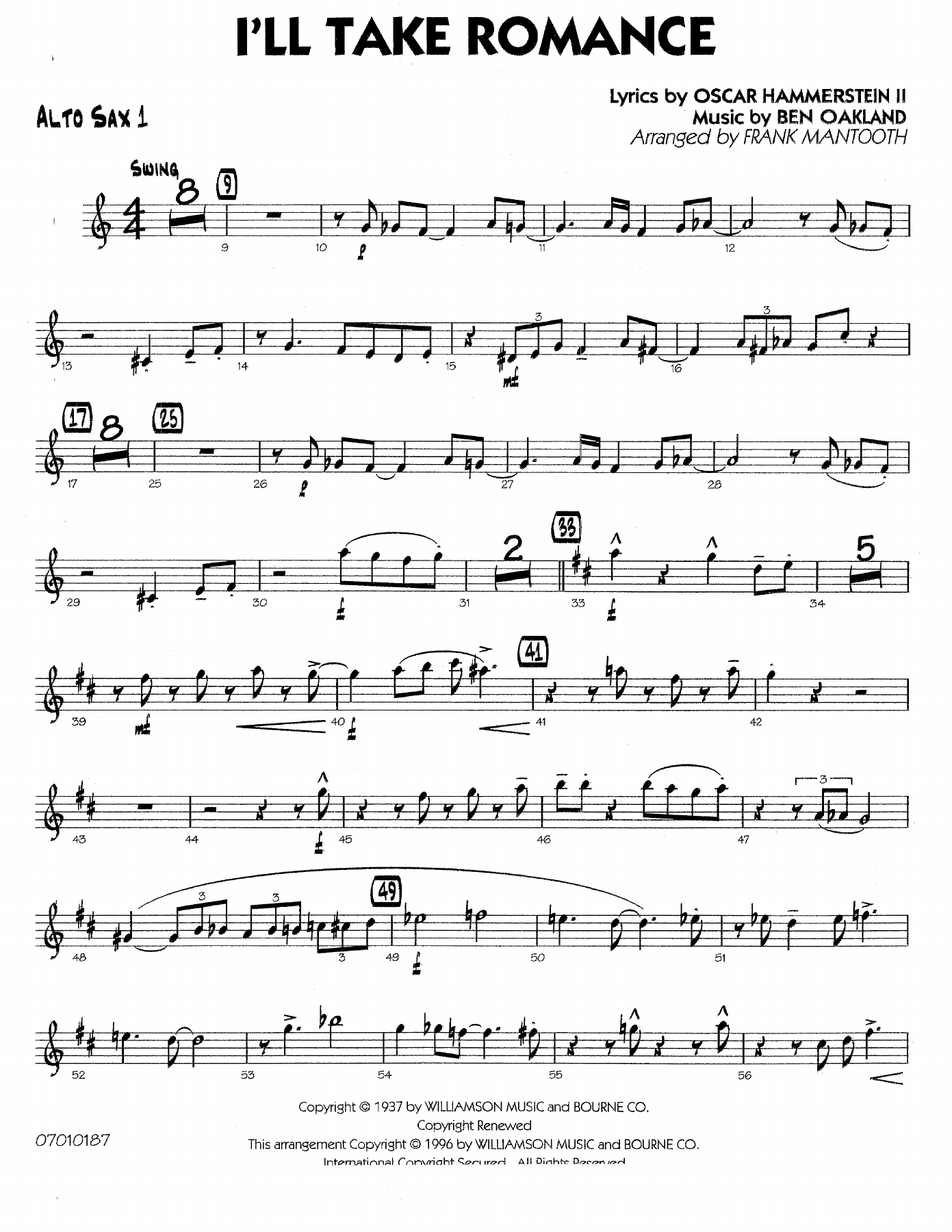 I'll Take Romance — sheet music preview