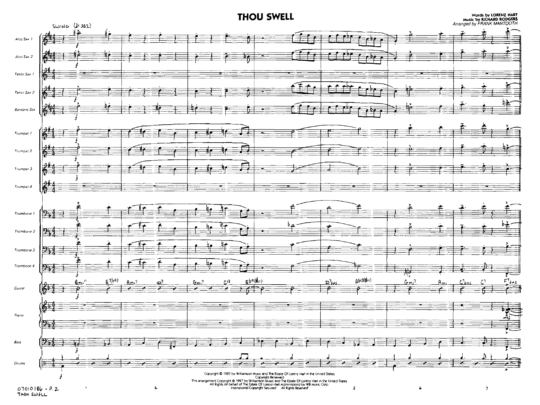 Thou Swell — Big Band sheet music by F.Mantooth | Jazz Standard