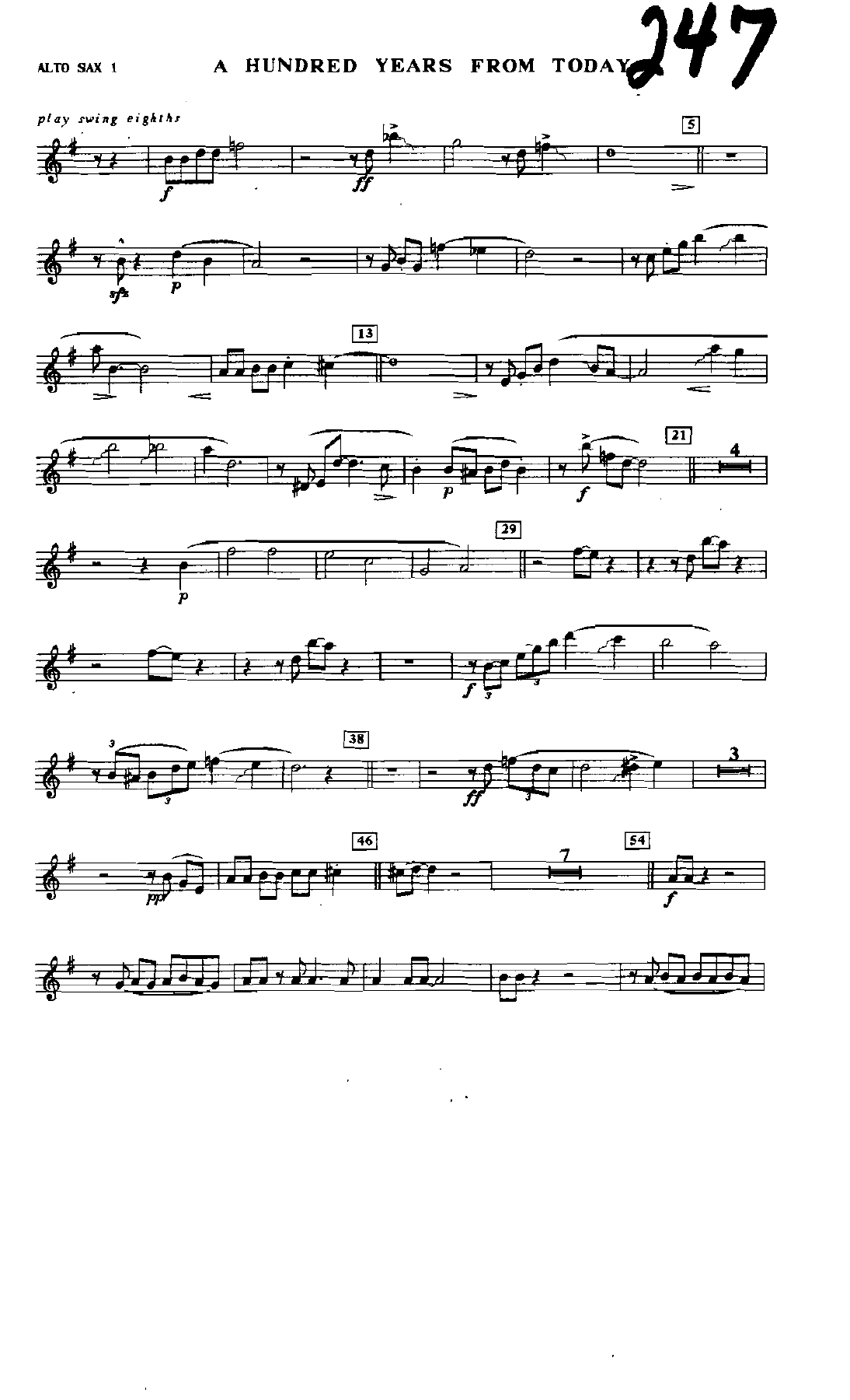 100 Years From Today (S.Nestico) Voc-F — sheet music preview