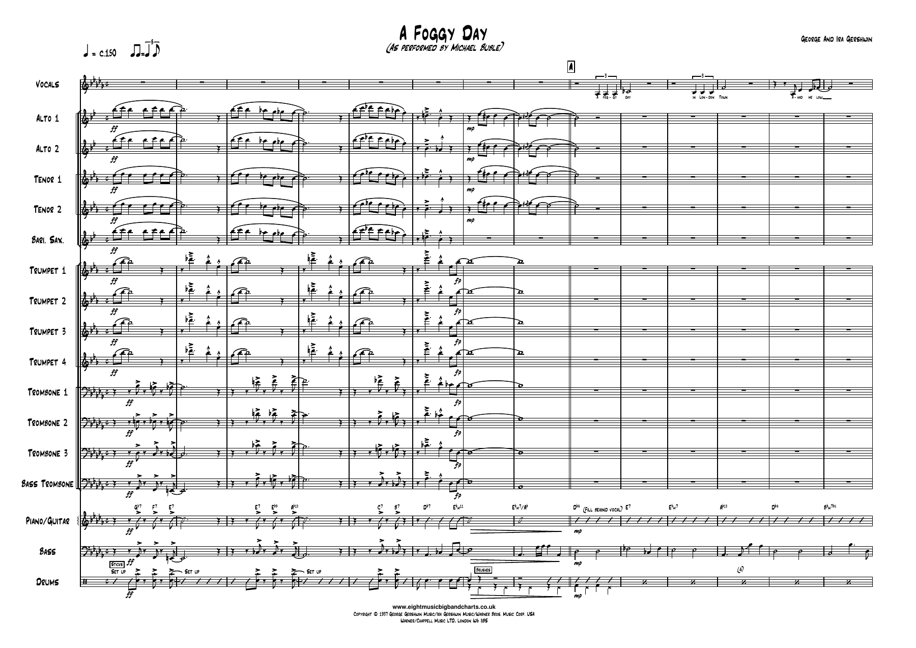 A Foggy Day (M.Buble) 4 Arr — sheet music preview