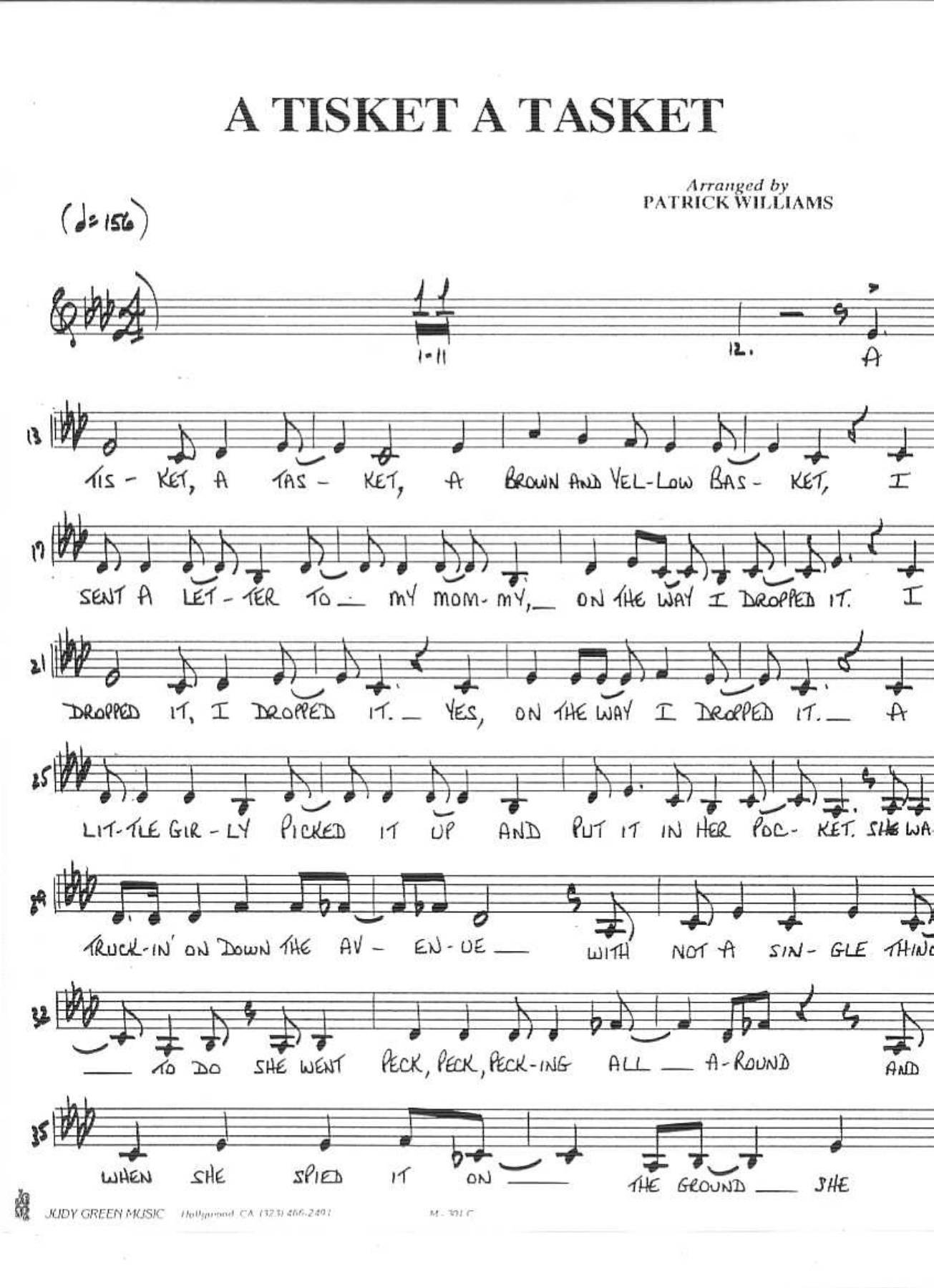 A Tisket A Tasket (Patric Williams) Patti Austin-Voc Ab — sheet music preview