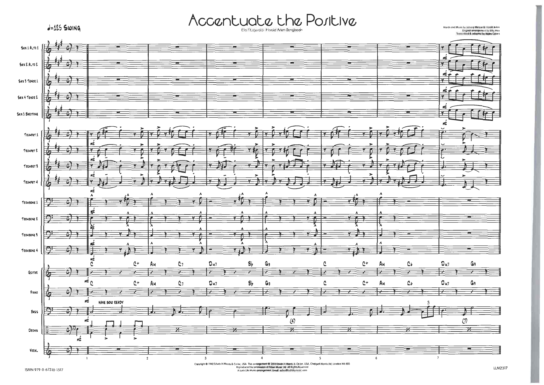 Accentuate The Positive (M.Collins)E.Fitzgerald Vocal in C — sheet music preview