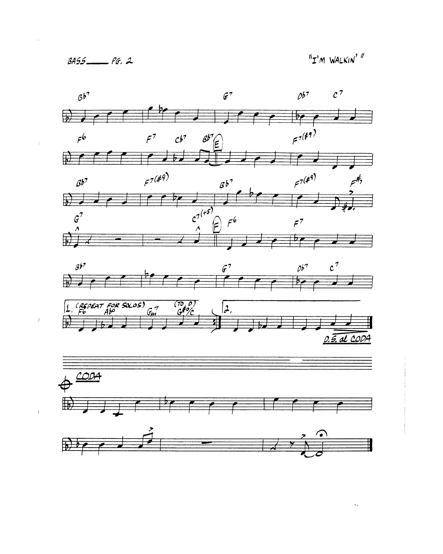 I'm Walkin' — sheet music preview